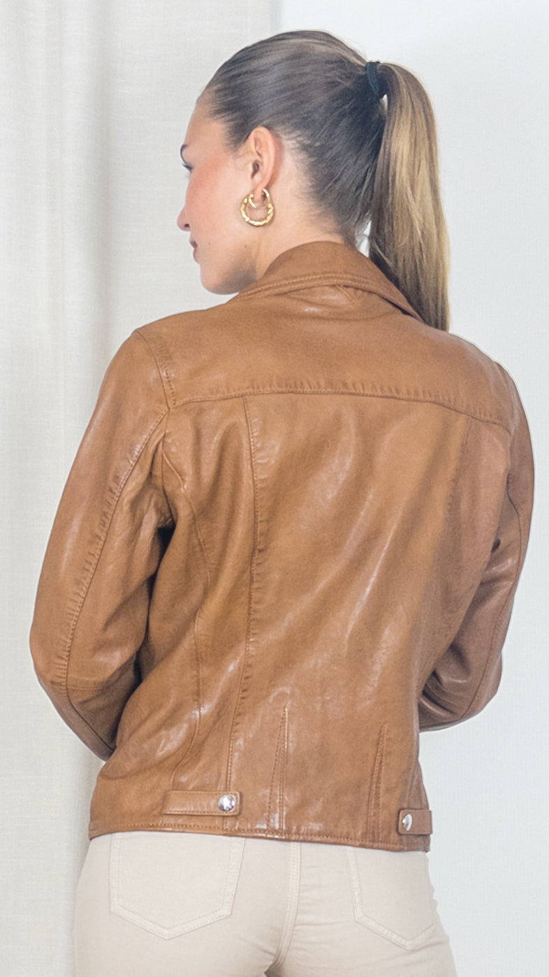 PERFECTO EN CUIR ROSE GARDEN OLYMPE LAMB VITA COGNAC