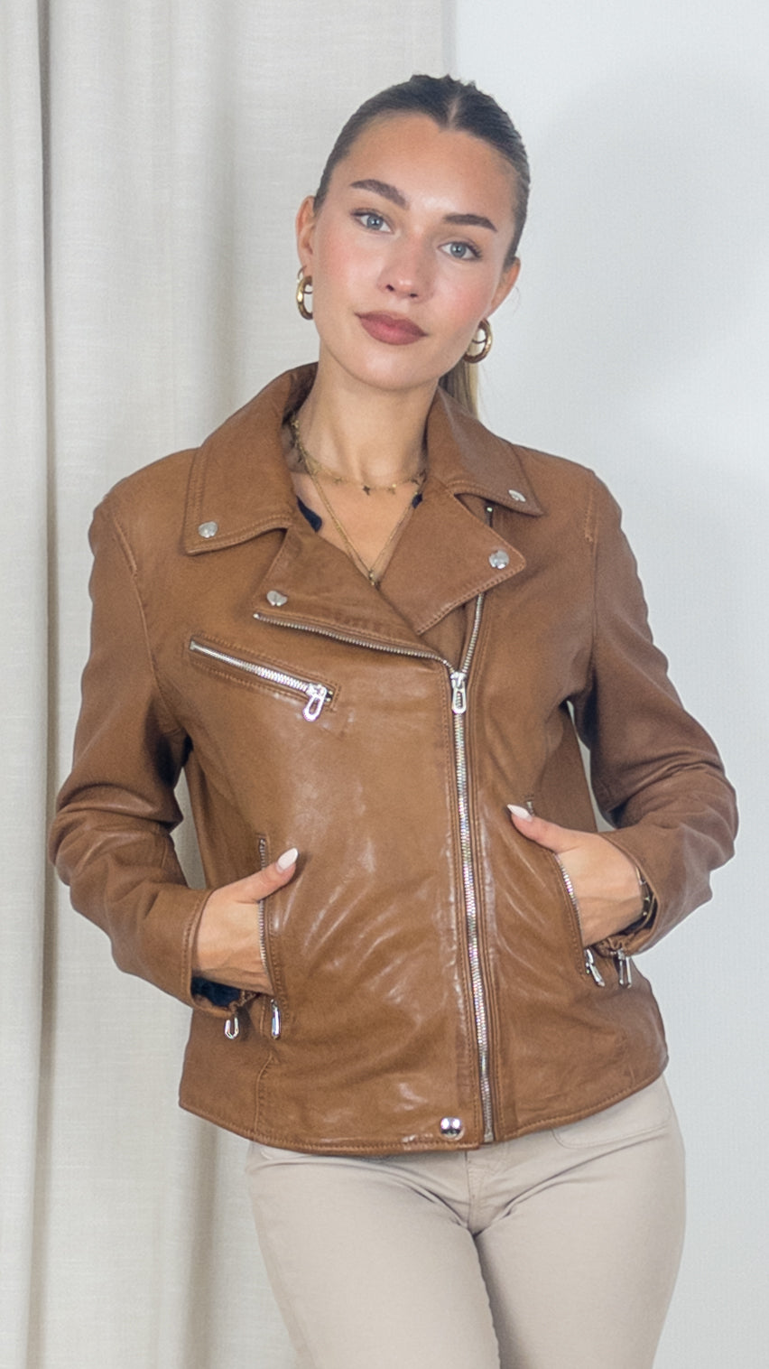PERFECTO EN CUIR ROSE GARDEN OLYMPE LAMB VITA COGNAC