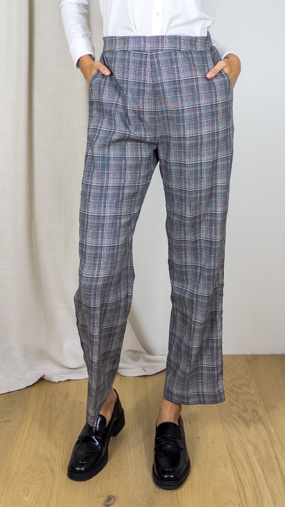 PANTALON ECOSSAIS ANNA SAVARELLI 1516E MARINE