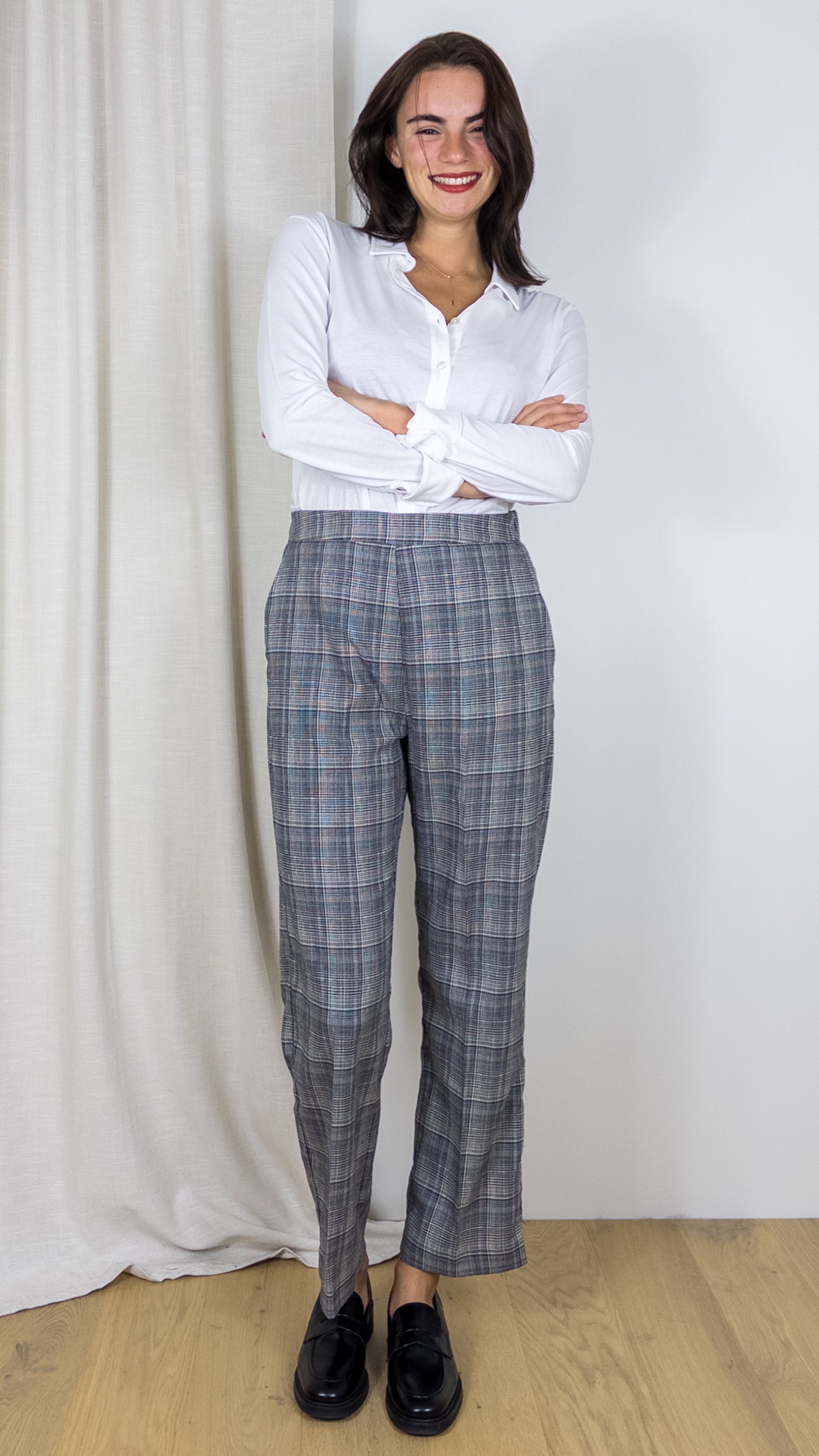 PANTALON ECOSSAIS ANNA SAVARELLI 1516E MARINE