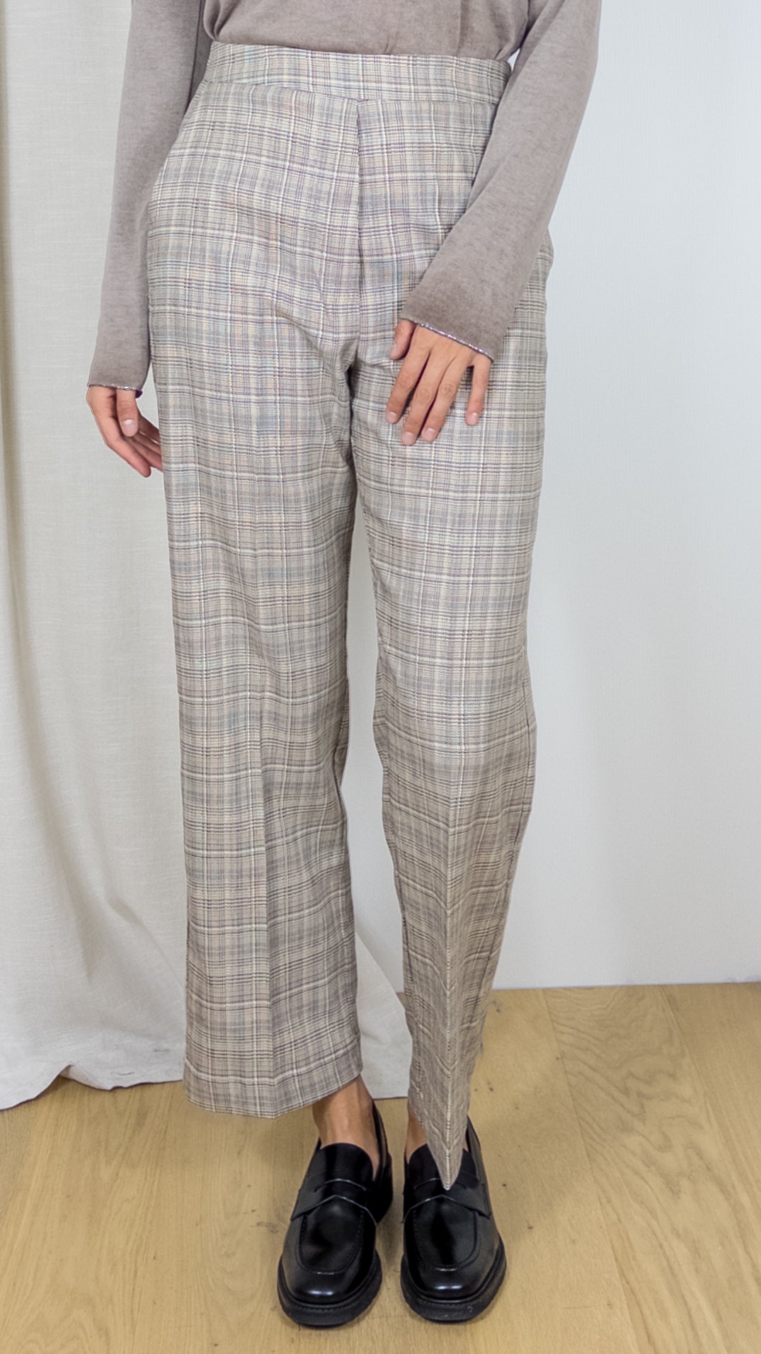 PANTALON ECOSSAIS ANNA SAVARELLI 1516E CAMEL