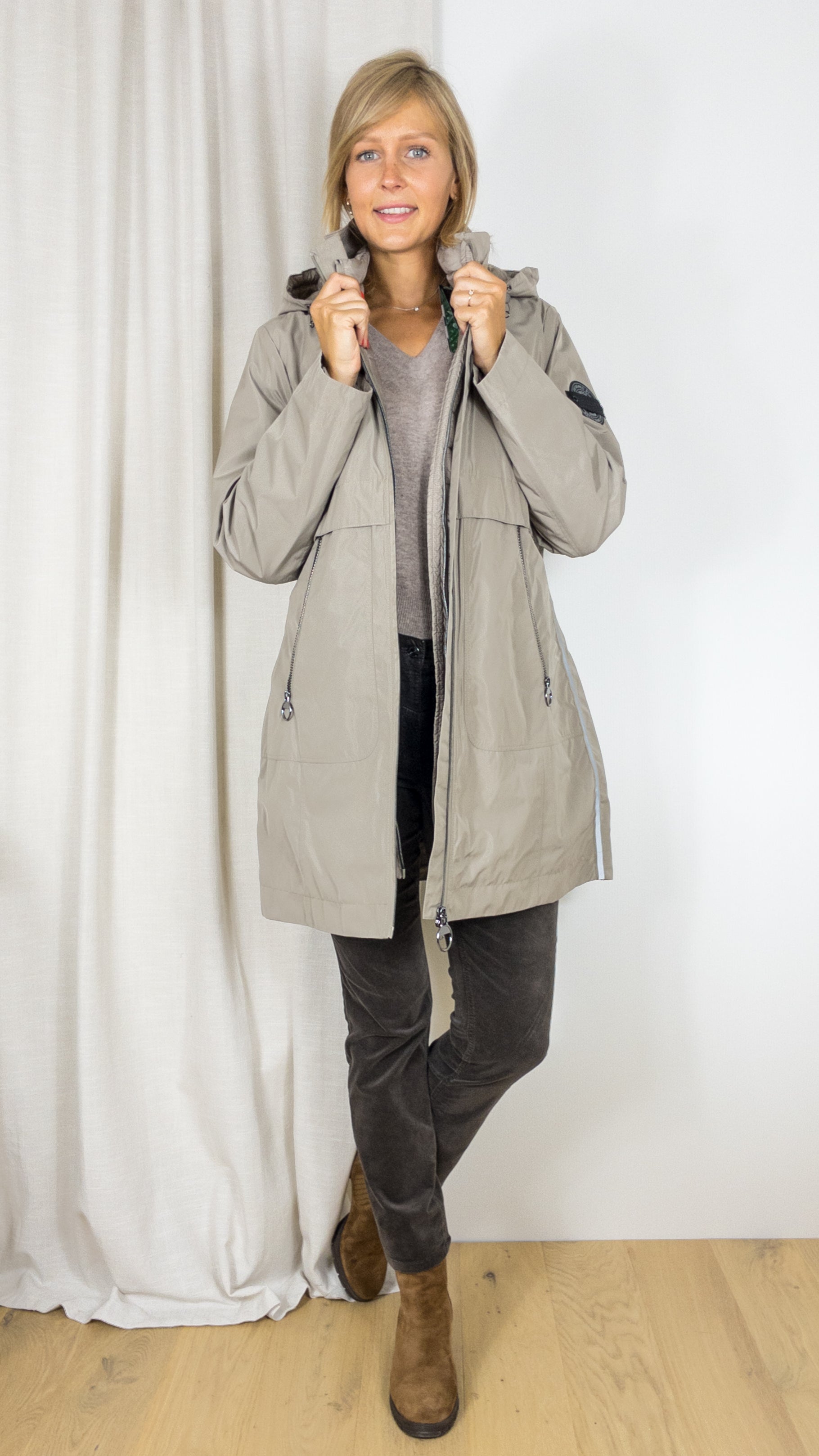 PARKA TRAPEZE BETTY BARCLAY 7534 2903 TAUPE