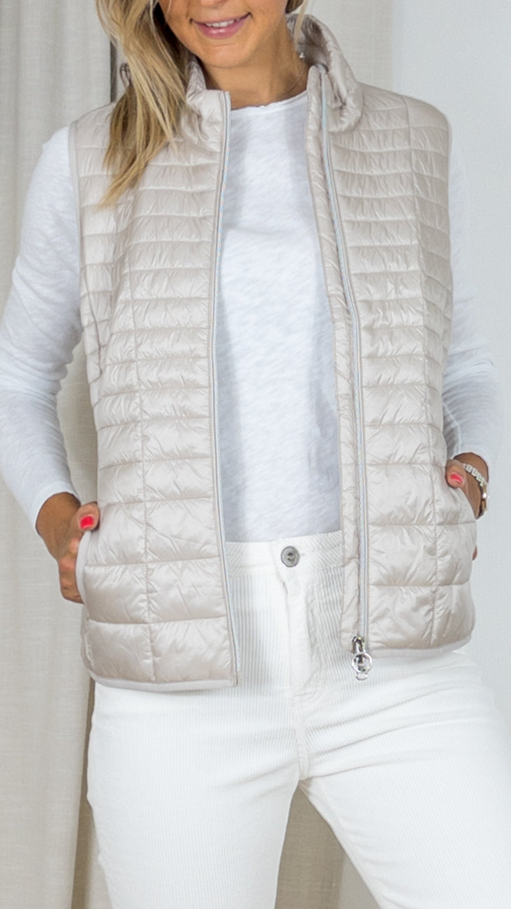 GILET SANS MANCHES ZIPPE BETTY BARCLAY 7195 1902 BEIGE
