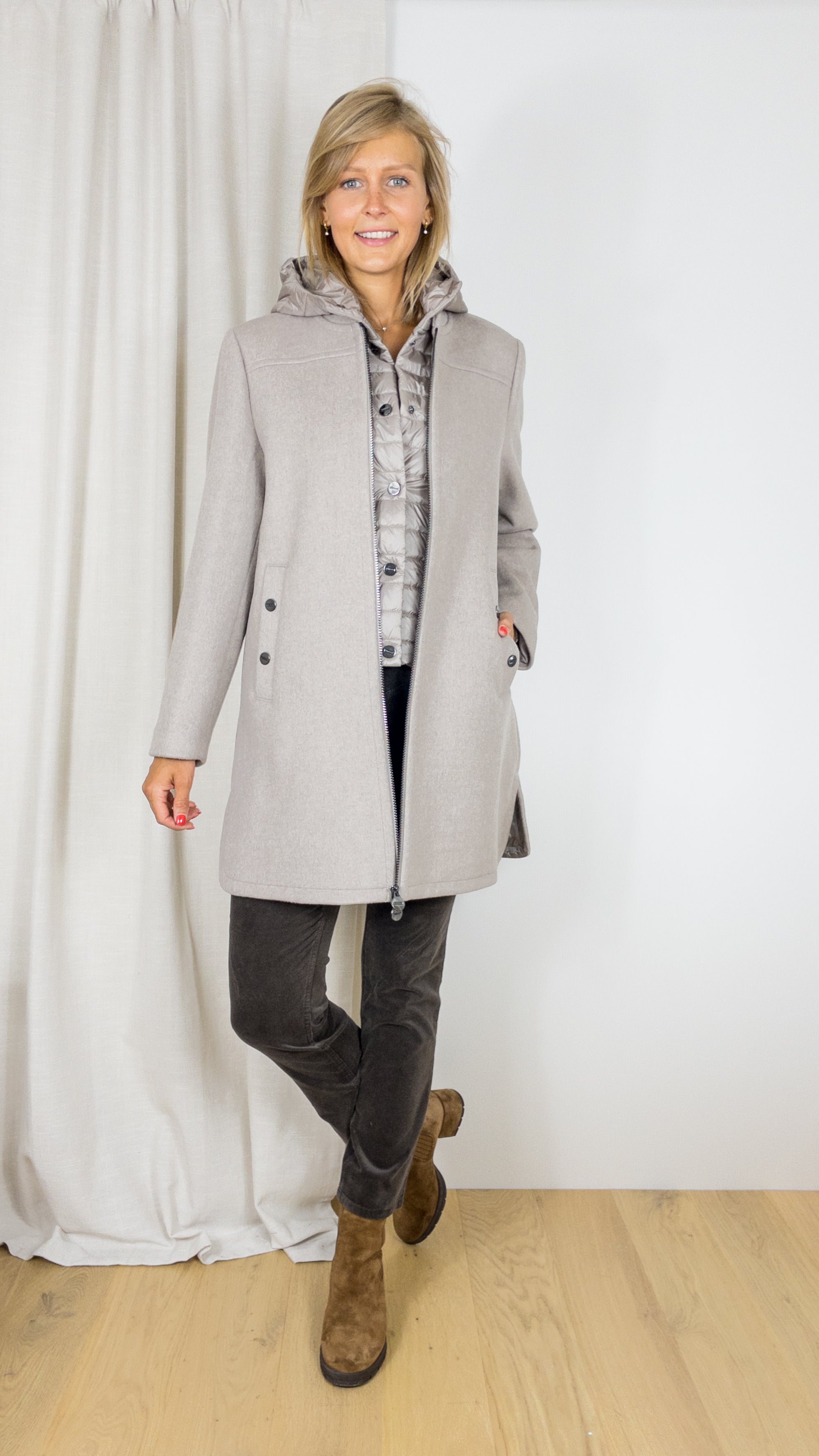 MANTEAU 2 EN 1 BETTY BARCLAY 7555 1553 TAUPE