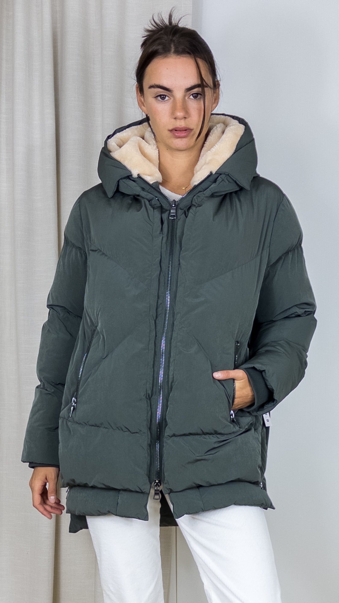 DOUDOUNE BLONDE N°8 FROST KAKI FONCE