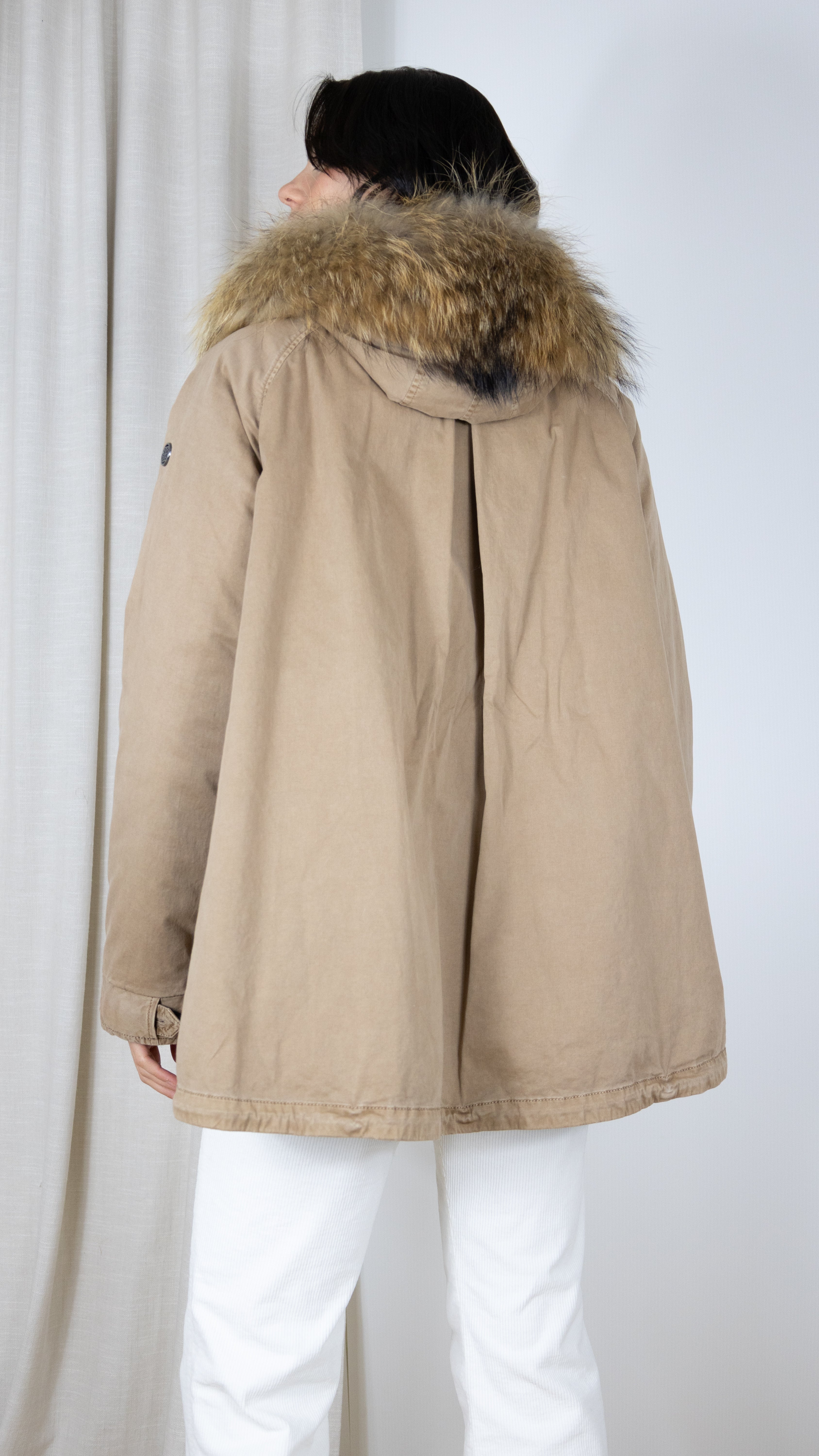 PARKA COURTE EVASEE FOURRURE COL BLONDE N°8 RENNES 515 CROISSANT