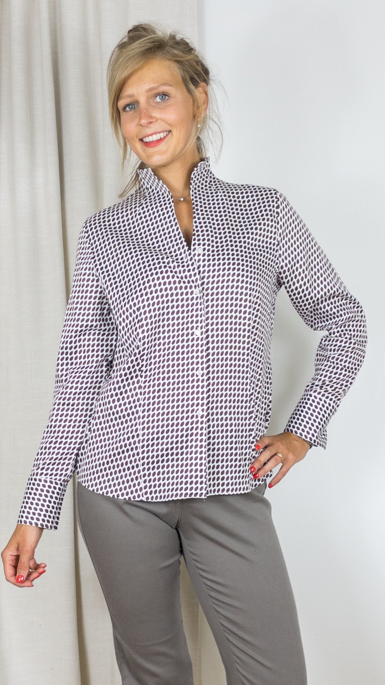 CHEMISE IMPRIMEE ETERNA D266 7333 CHOCO