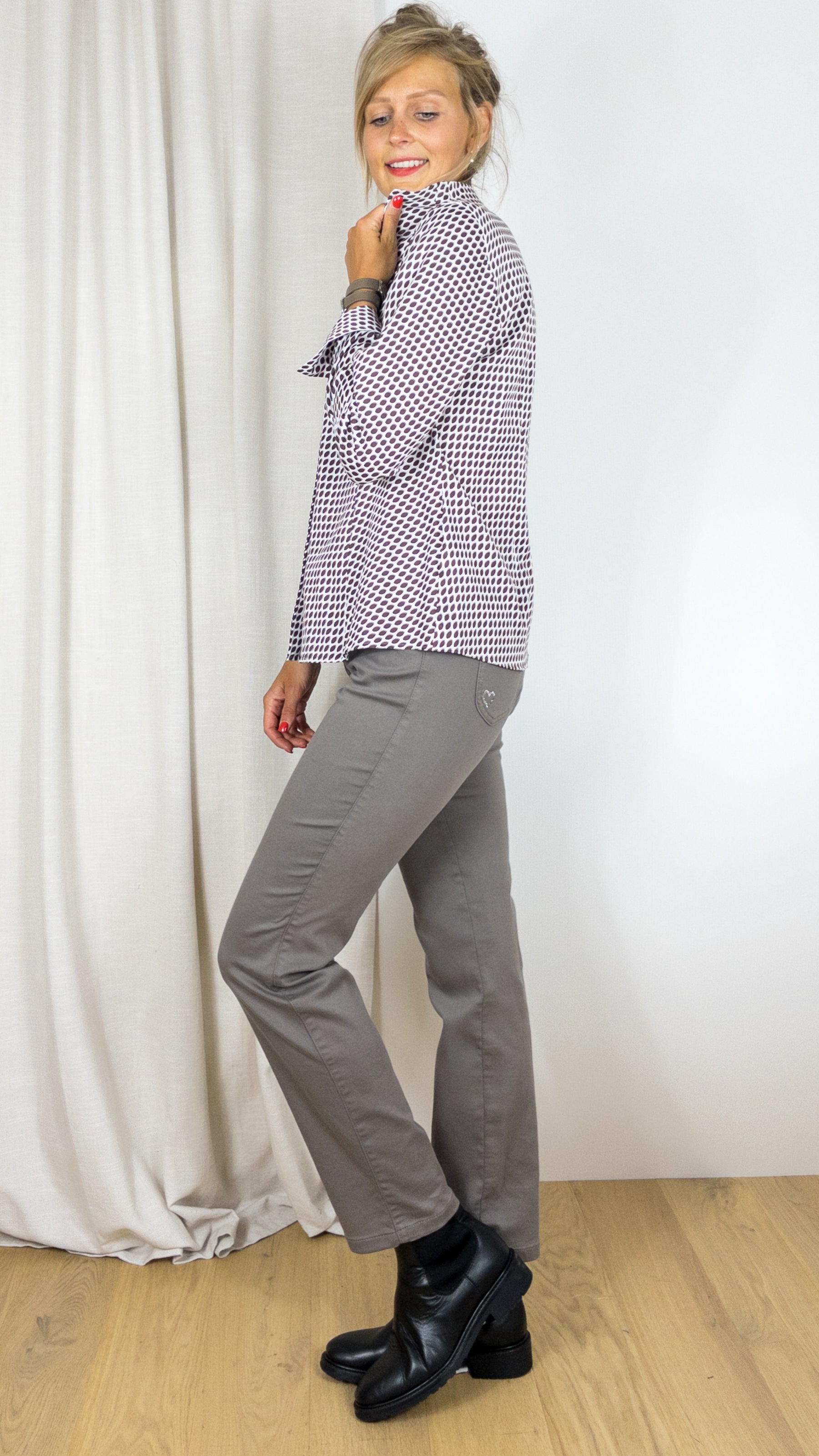 CHEMISE IMPRIMEE ETERNA D266 7333 CHOCO