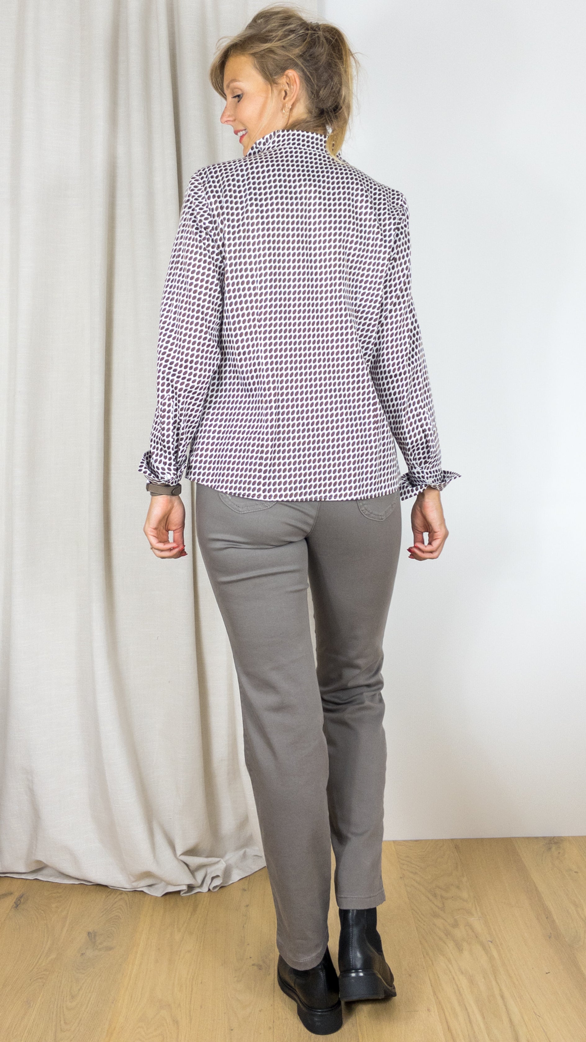 CHEMISE IMPRIMEE ETERNA D266 7333 CHOCO