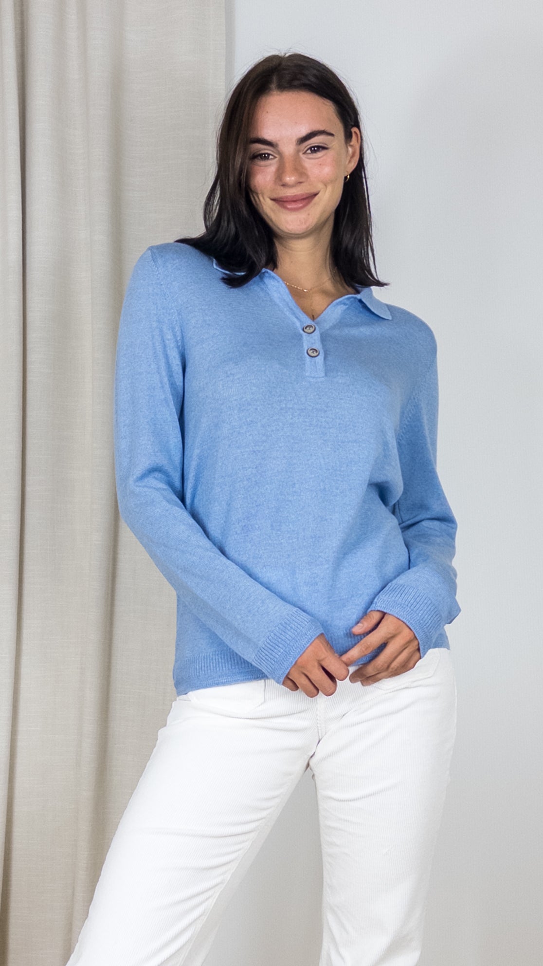 PULL POLO MRS KNIT 2325 11566 CIEL