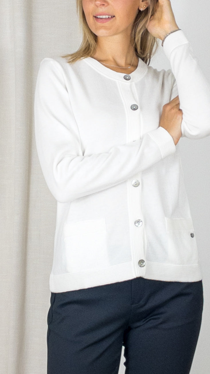 CARDIGAN EN COTON 2321 12170 GOLLEHAUG ECRU