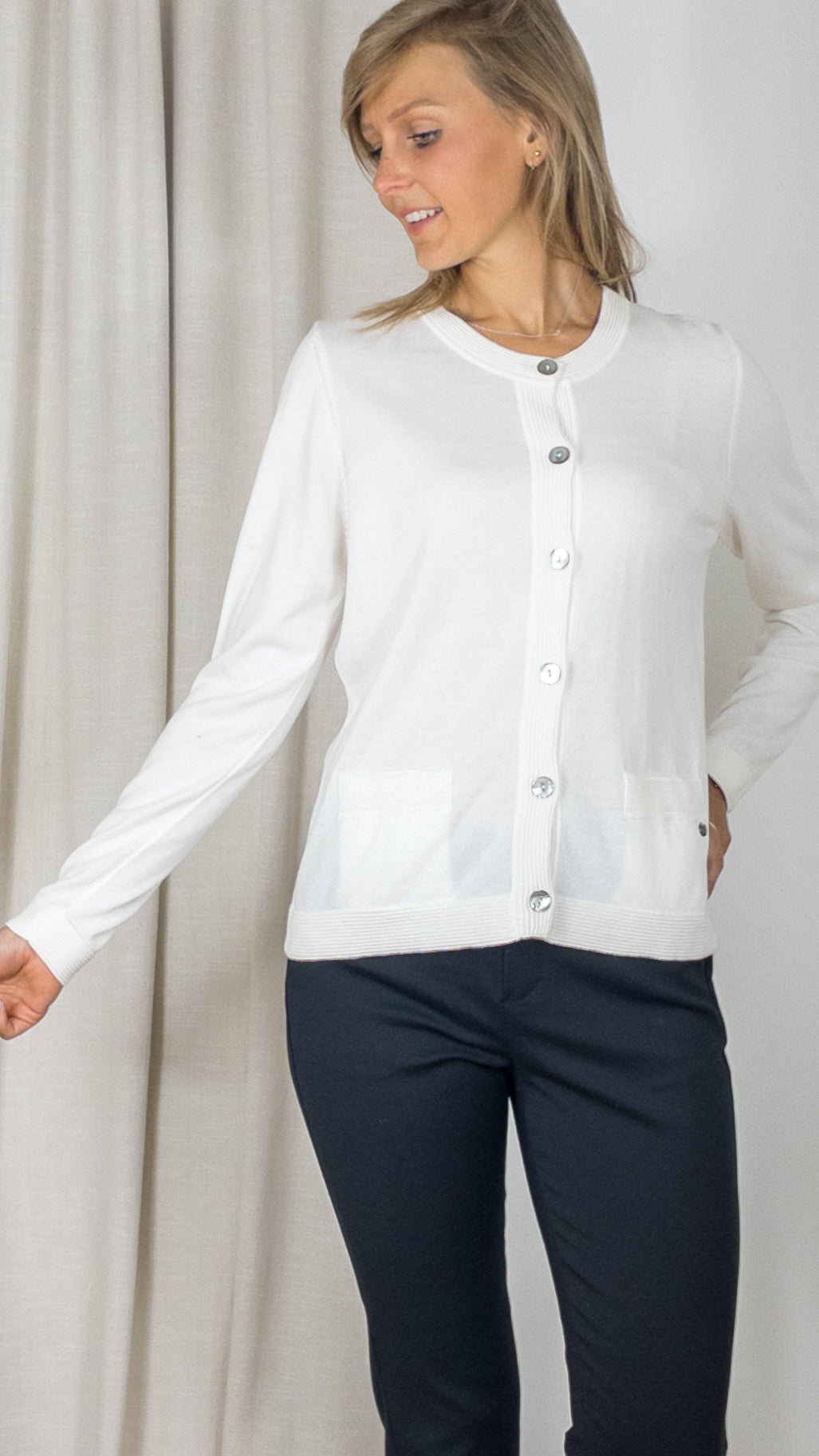 CARDIGAN EN COTON 2321 12170 GOLLEHAUG ECRU