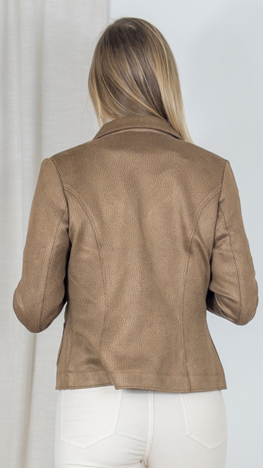 VESTE EN DAIM COL REVERS LEBEK 3543 CAMEL