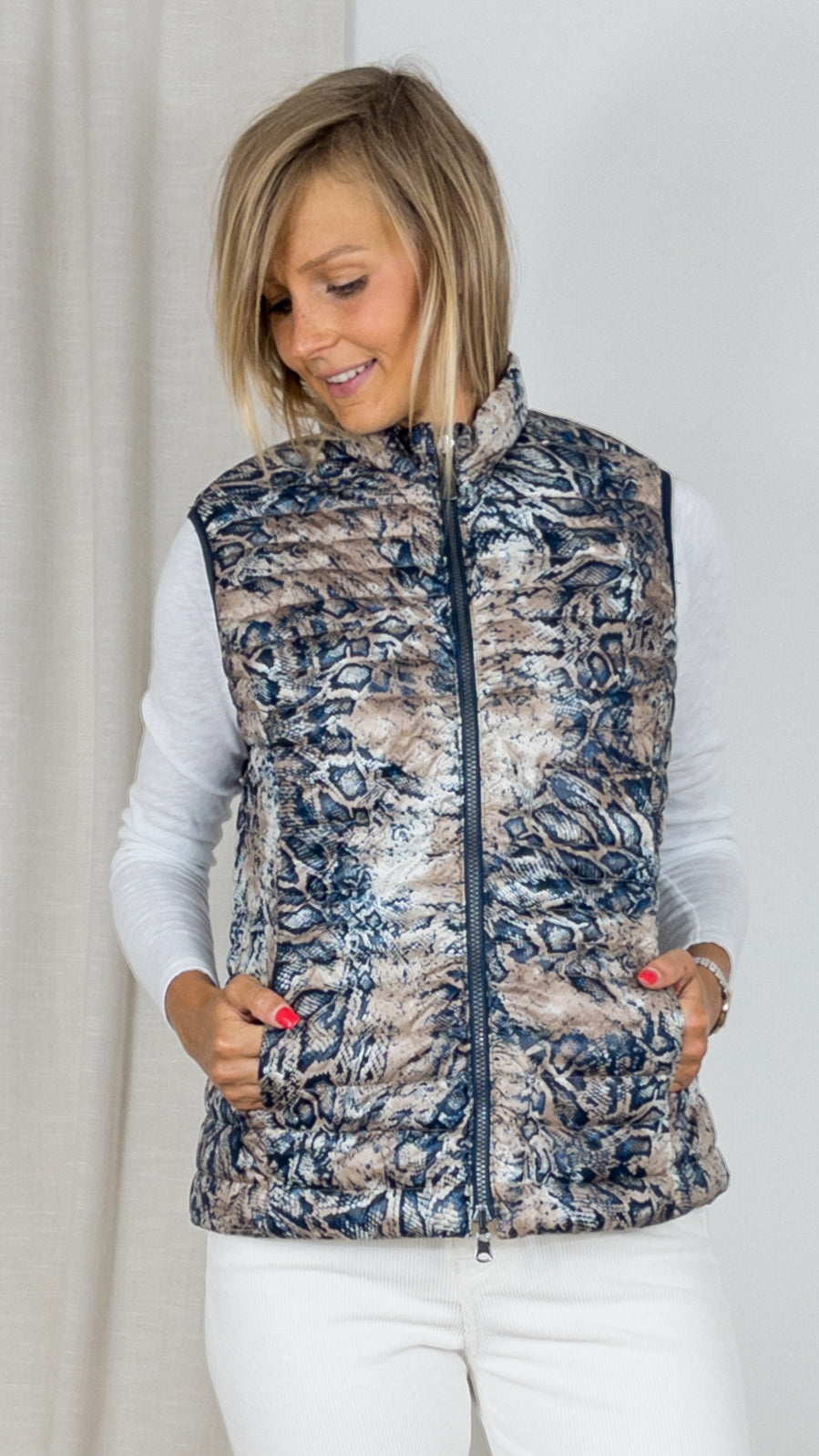 GILET SANS MANCHES MATELASSE DOUDOUNE CAMEL REVERSIBLE LEBEK 3505