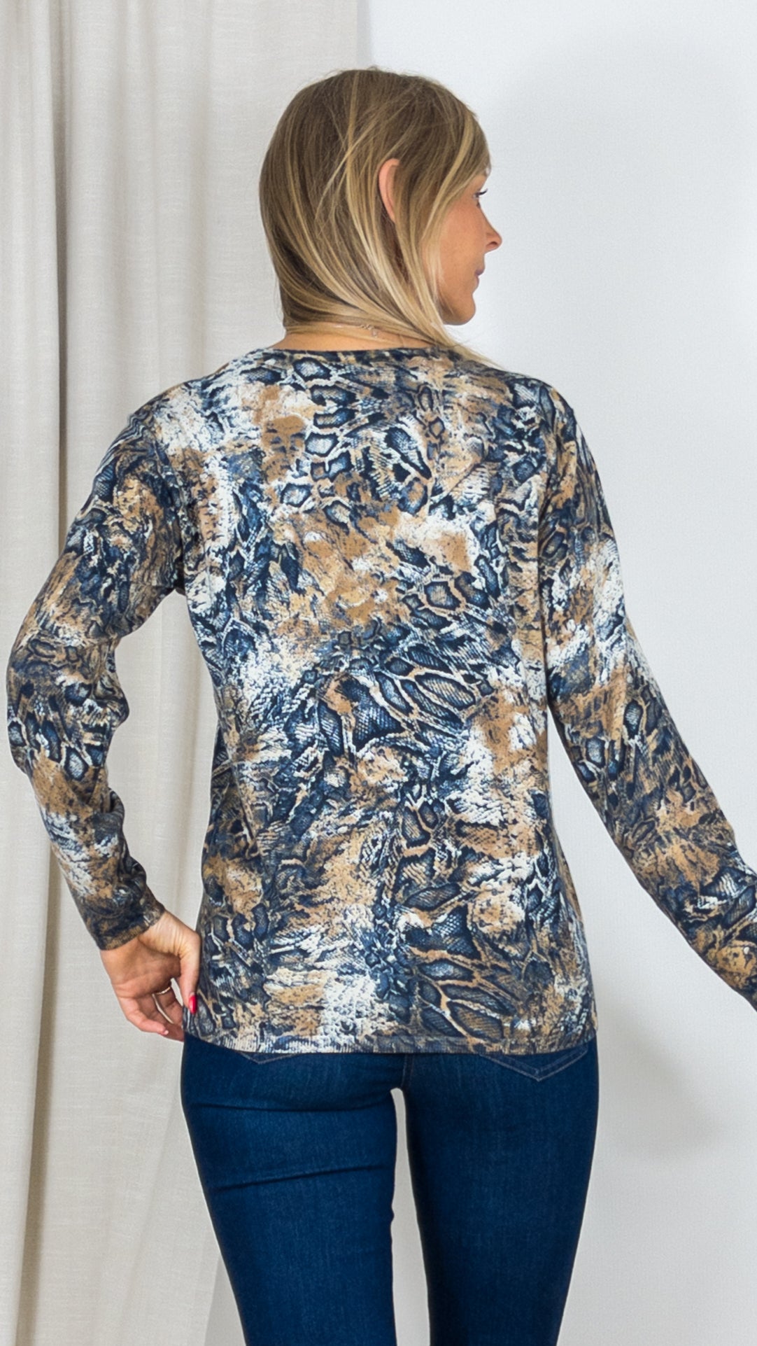 PULL IMPRIME REPTILE LEBEK 3507 MARINE