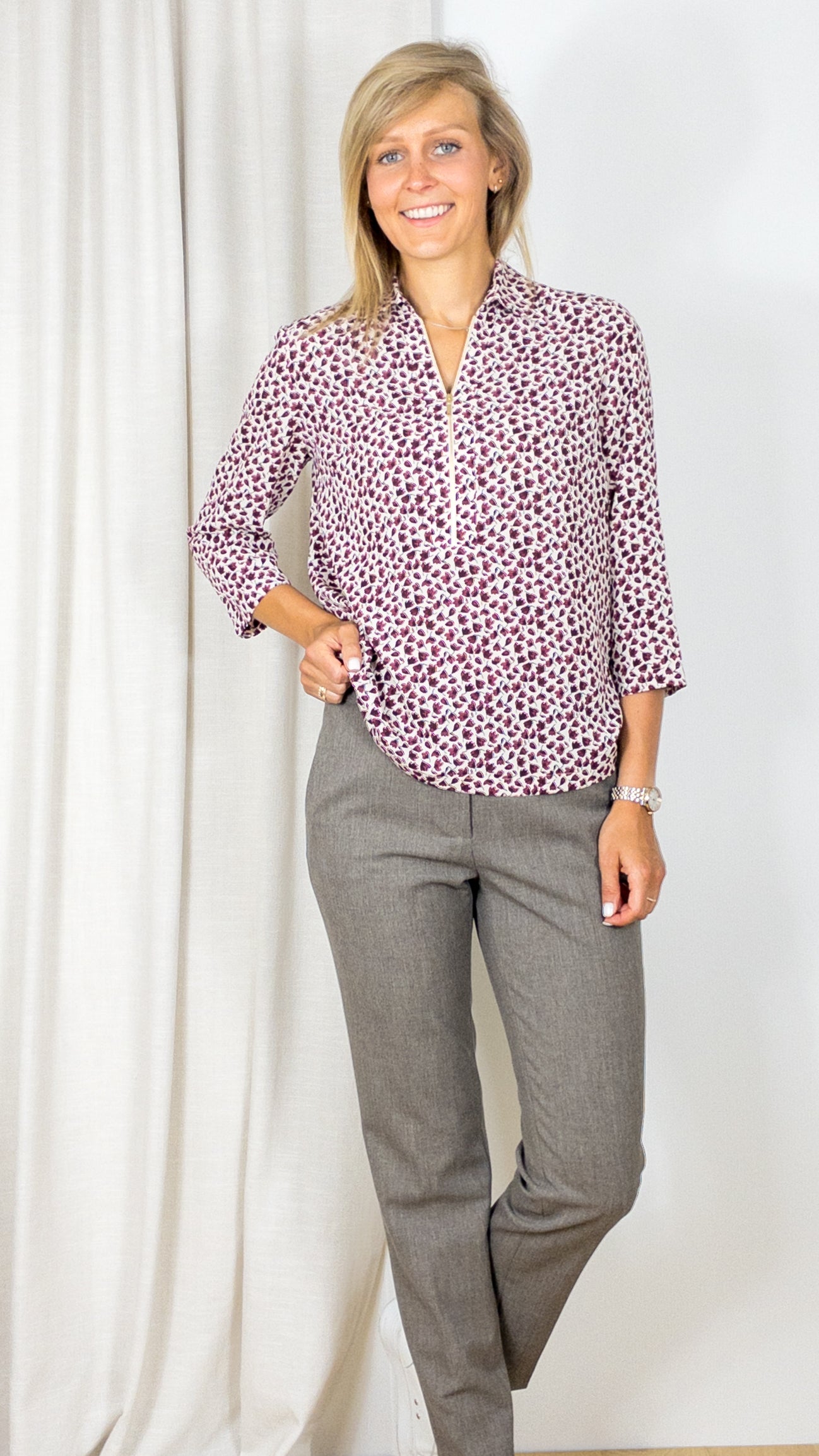BLOUSE IMPRIMEE GERARD DAREL CATHERINE FUSHIA