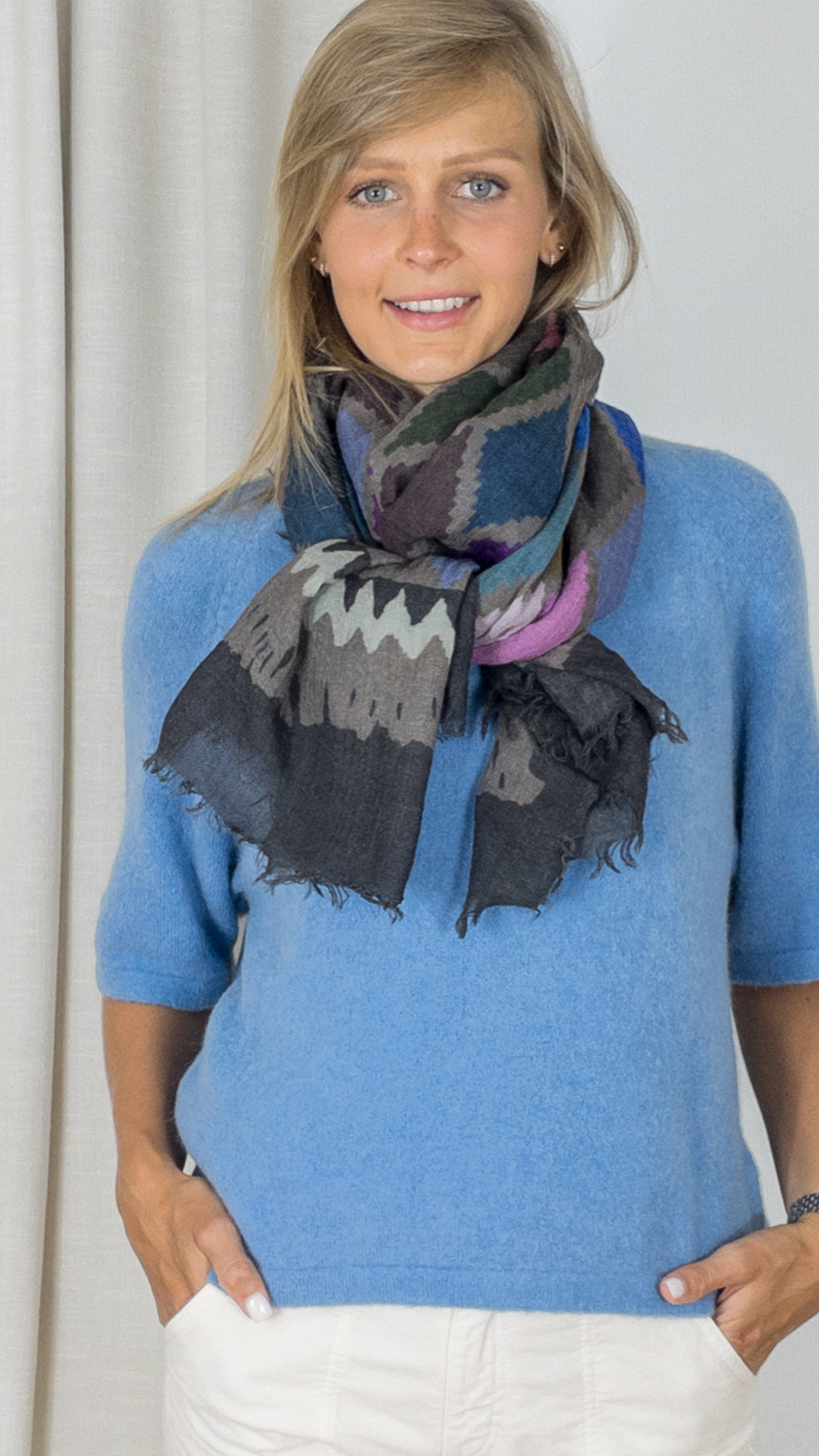 ECHARPE IMPRIMEE EN LOSANGES GERARD DAREL GABY MARRON