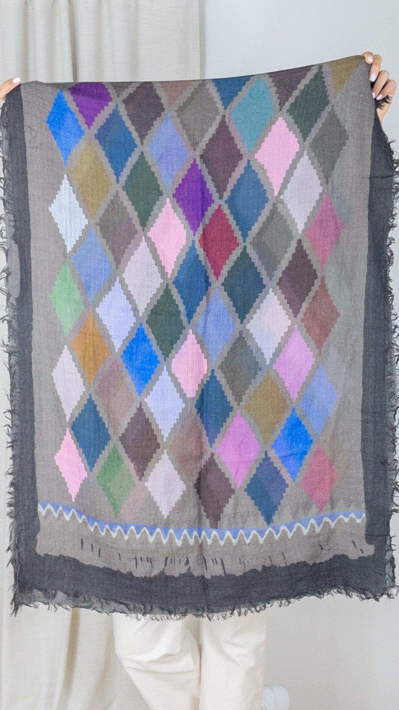 ECHARPE IMPRIMEE EN LOSANGES GERARD DAREL GABY MARRON