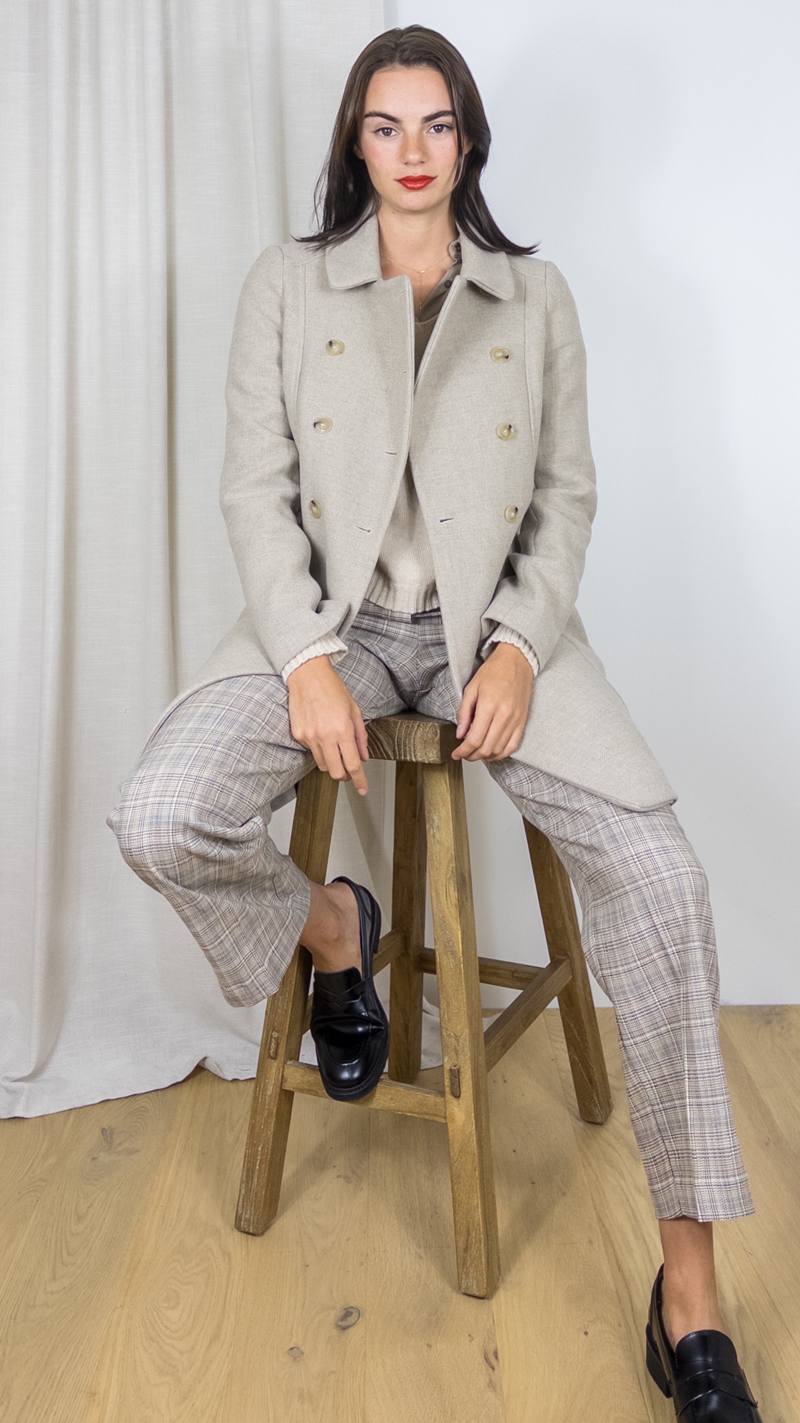 MANTEAU EN LAINE DOUBLE BOUTONNAGE MARYLENE PABLO BEIGE