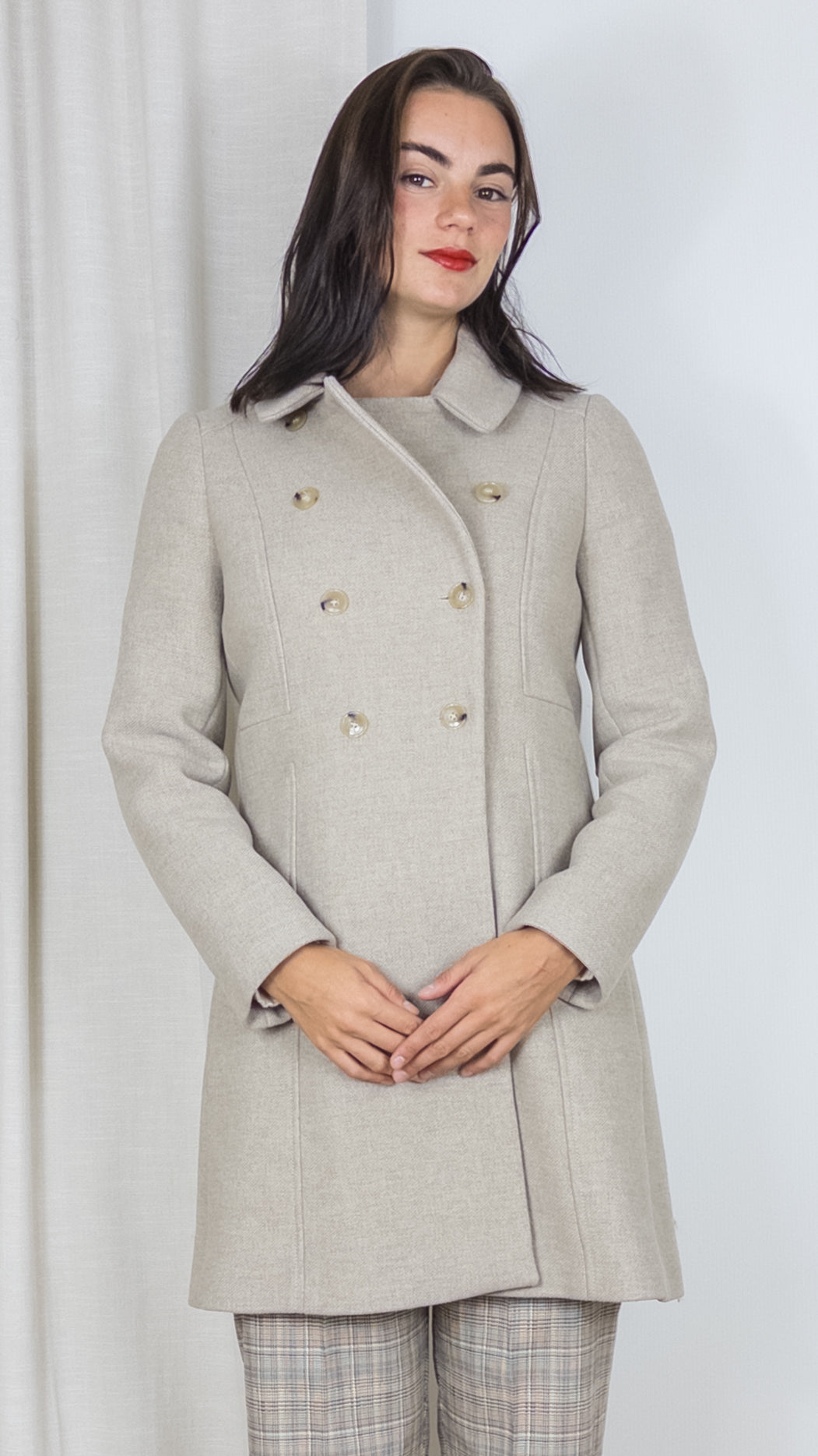 MANTEAU EN LAINE DOUBLE BOUTONNAGE MARYLENE PABLO BEIGE