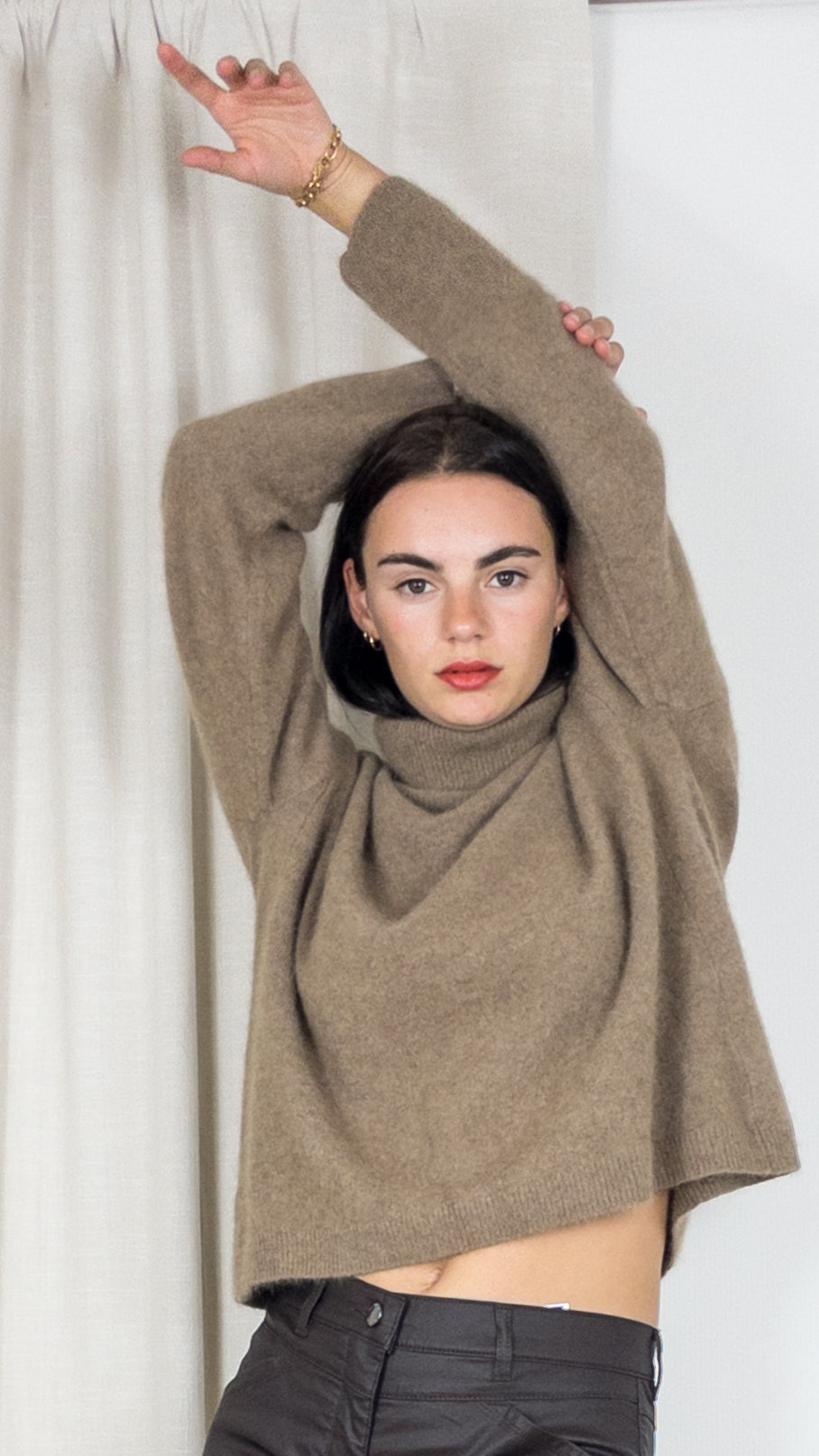 PULL COL ROULE EN RACOON MAJESTIC FPU480 K149 TAUPE