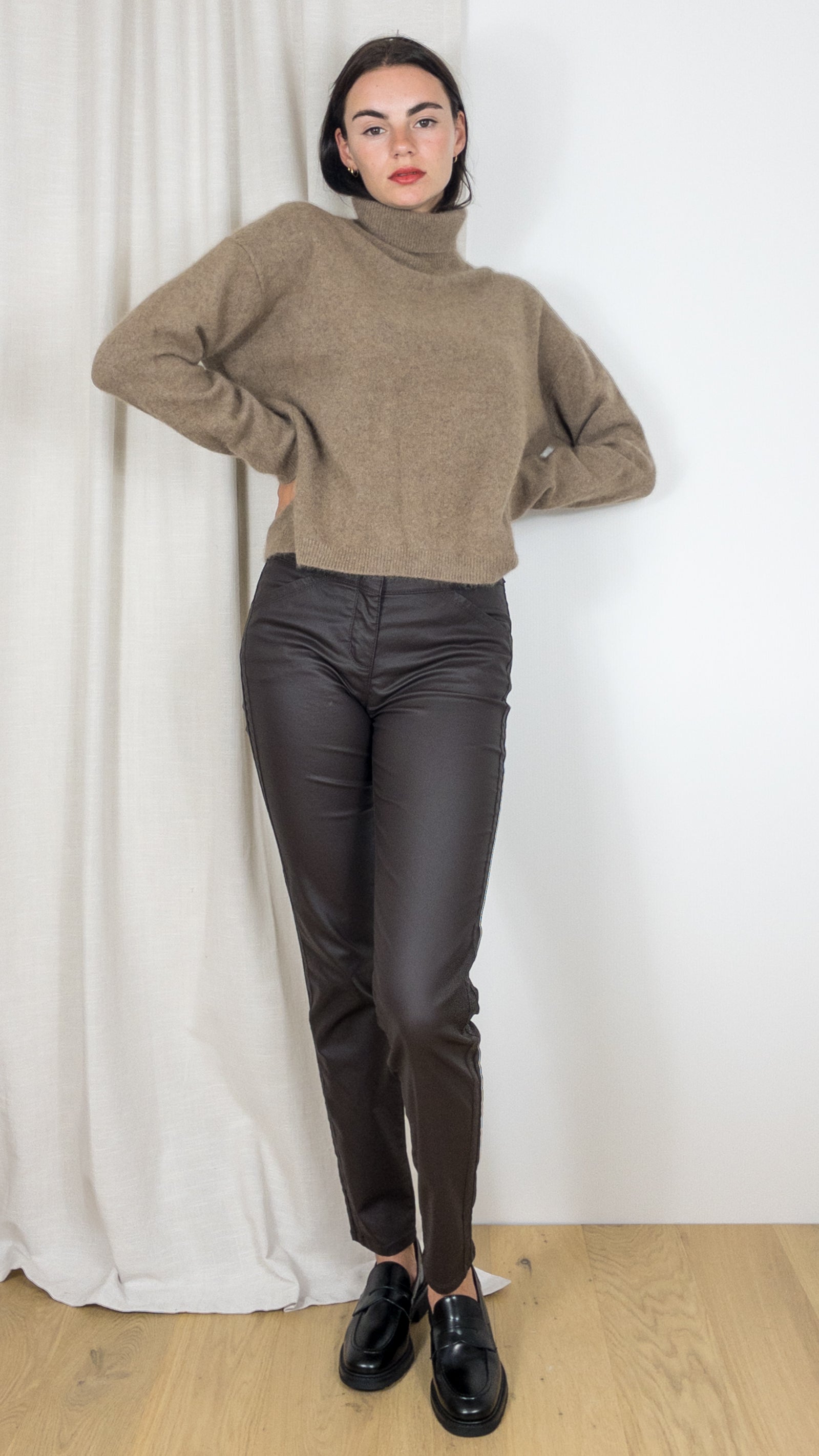 PULL COL ROULE EN RACOON MAJESTIC FPU480 K149 TAUPE