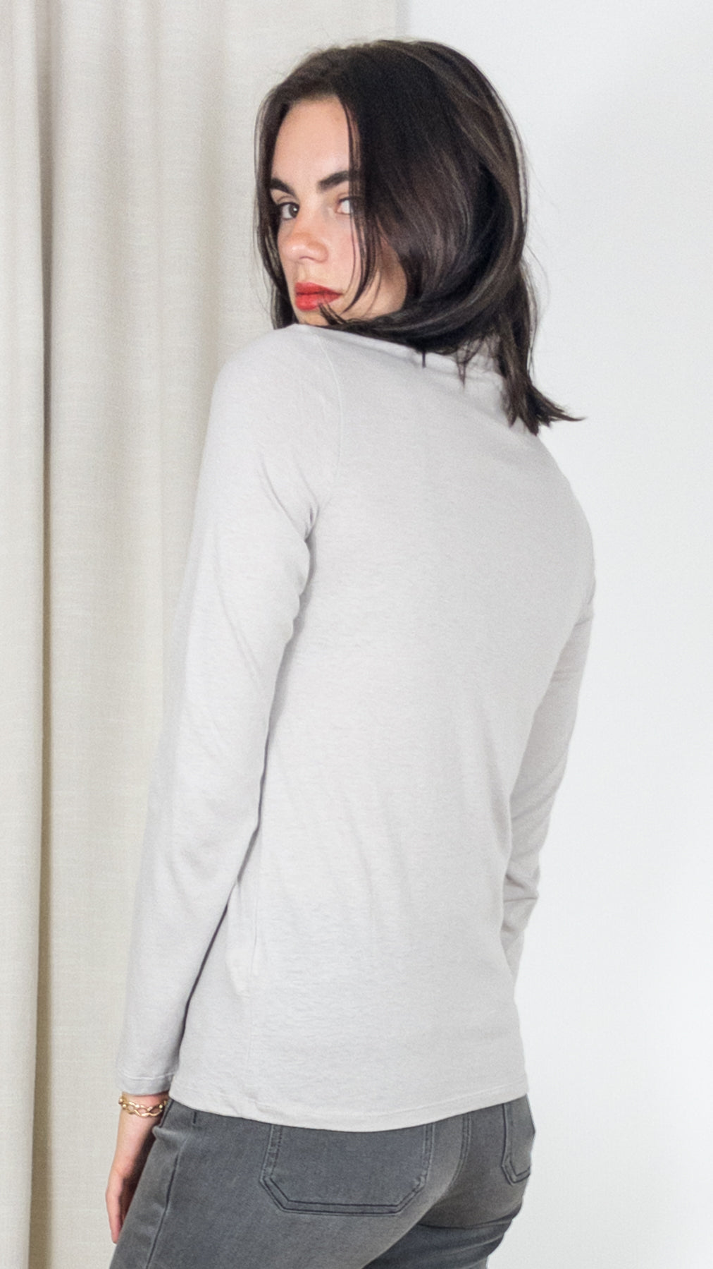 TEESHIRT COL ROULE MAJESTIC FTS011 M005 SMOKE