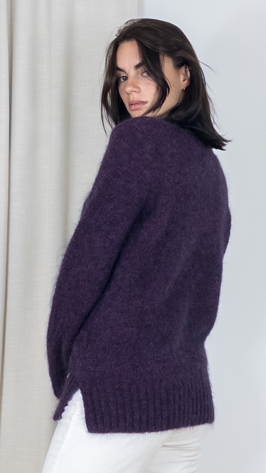 PULL MAILLE MOELLEUSE COL V DES PETITS HAUTS BERTON BLUE BERRY