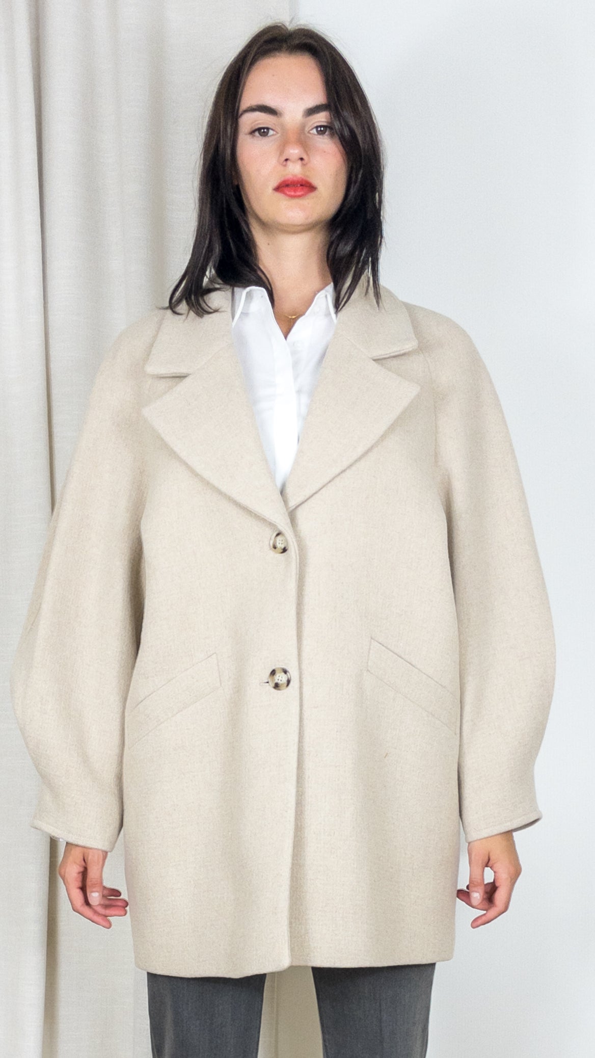 MANTEAU EN LAINE NEVILLE DES PETITS HAUTS BEIGE