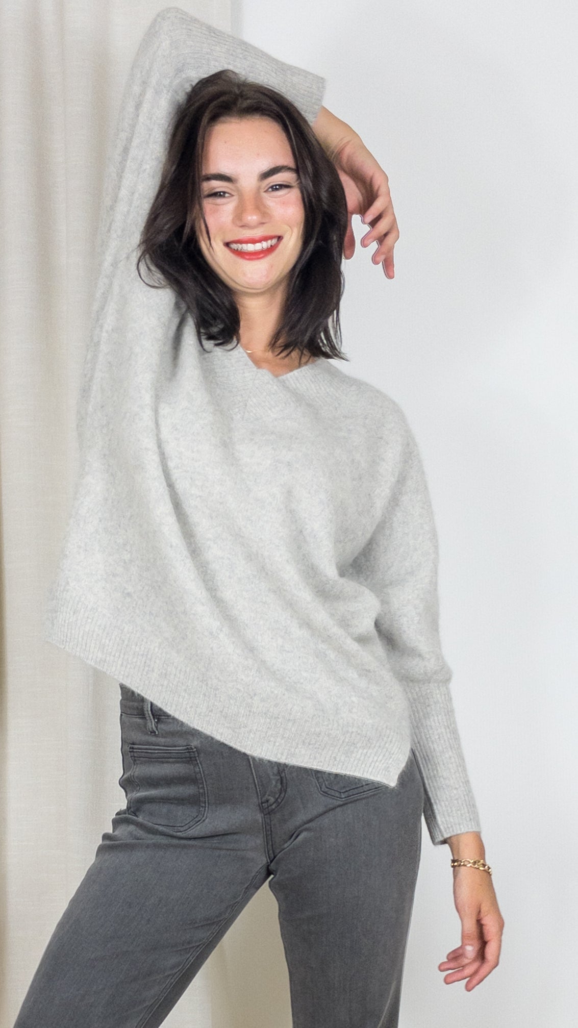 PULL V EN RACCOON ESTHEME WES23A24H GRIS CLAIR