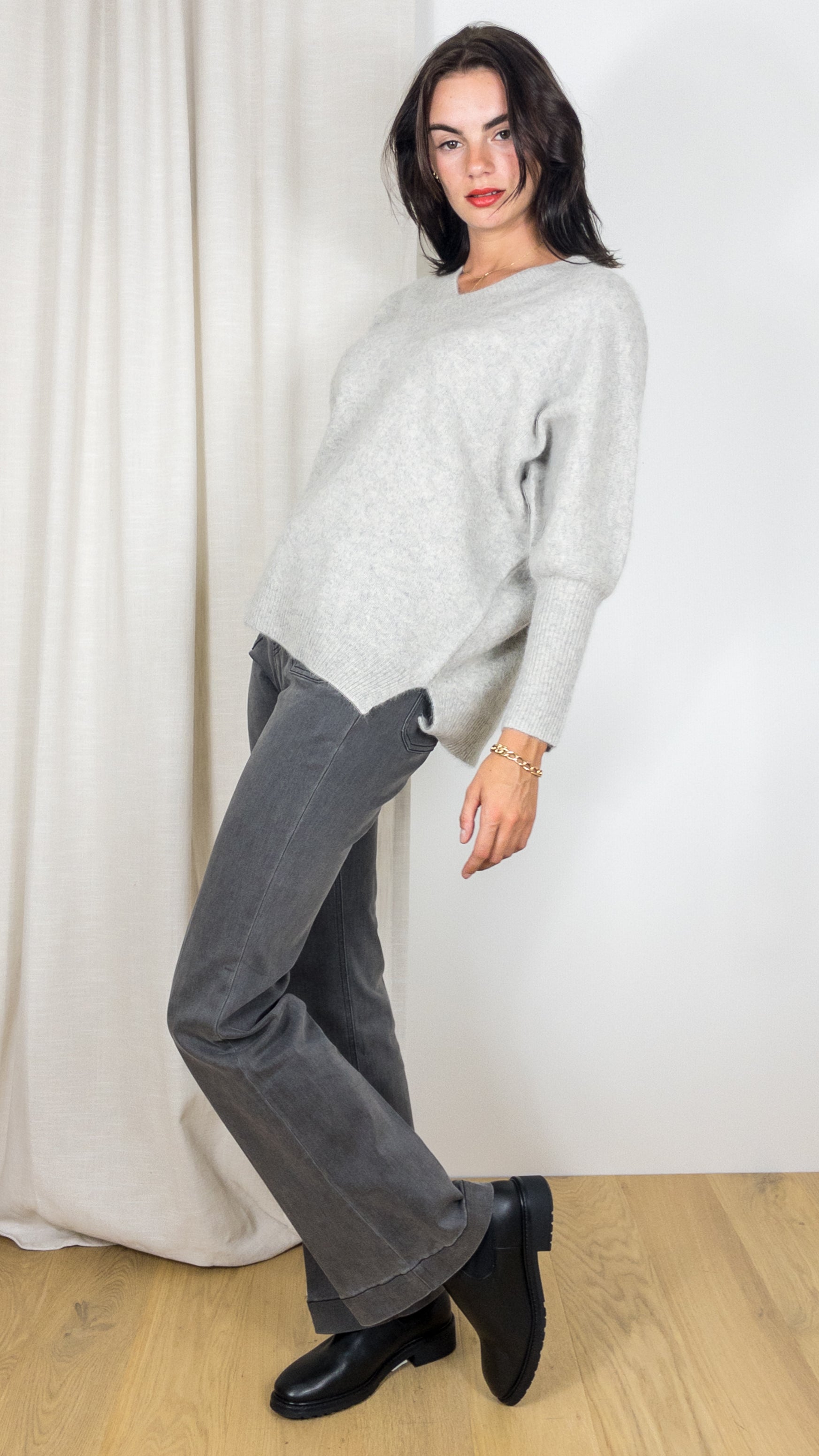 PULL V EN RACCOON ESTHEME WES23A24H GRIS CLAIR