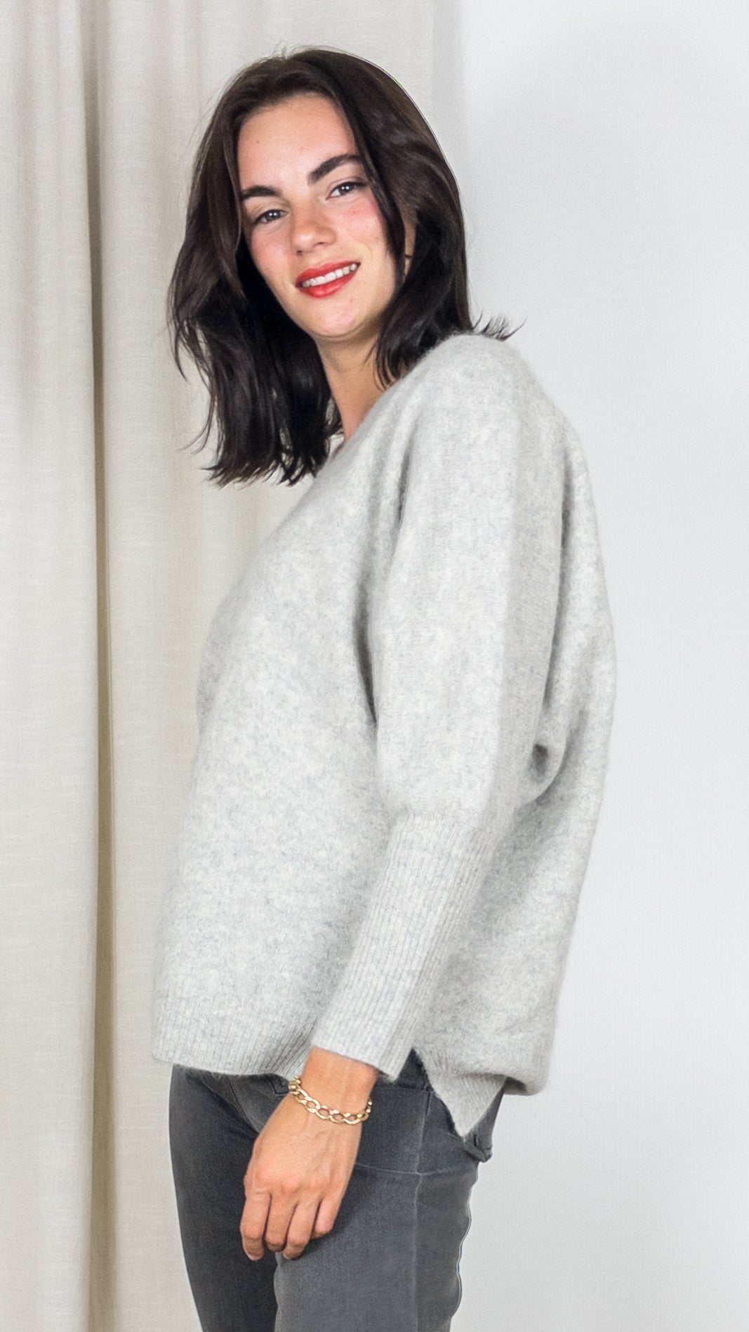PULL V EN RACCOON ESTHEME WES23A24H GRIS CLAIR