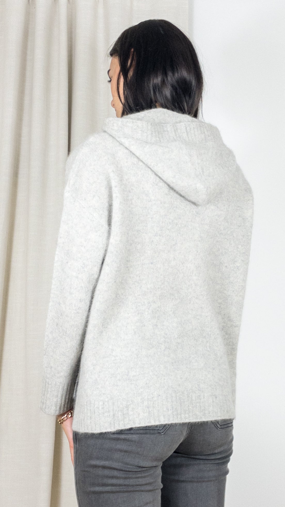 PULL PONCHO A CAPUCHE ESTHEME 23BBSW42R GRIS CLAIR