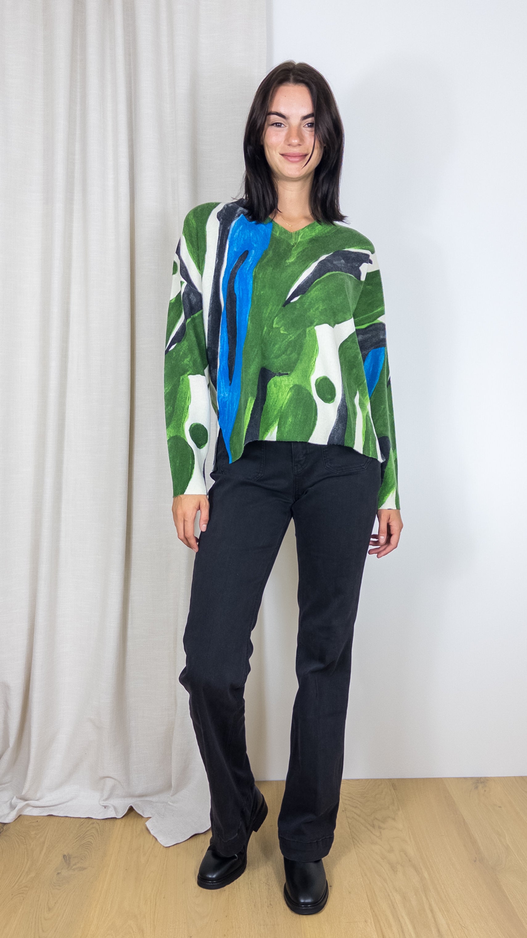 PULL IMPRIME VAGUES EN CACHEMIRE CKH970C ESTHEME