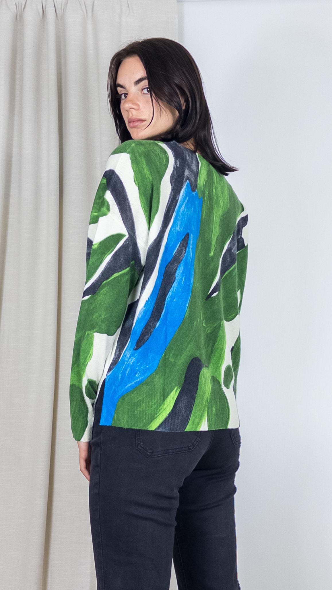 PULL IMPRIME VAGUES EN CACHEMIRE CKH970C ESTHEME