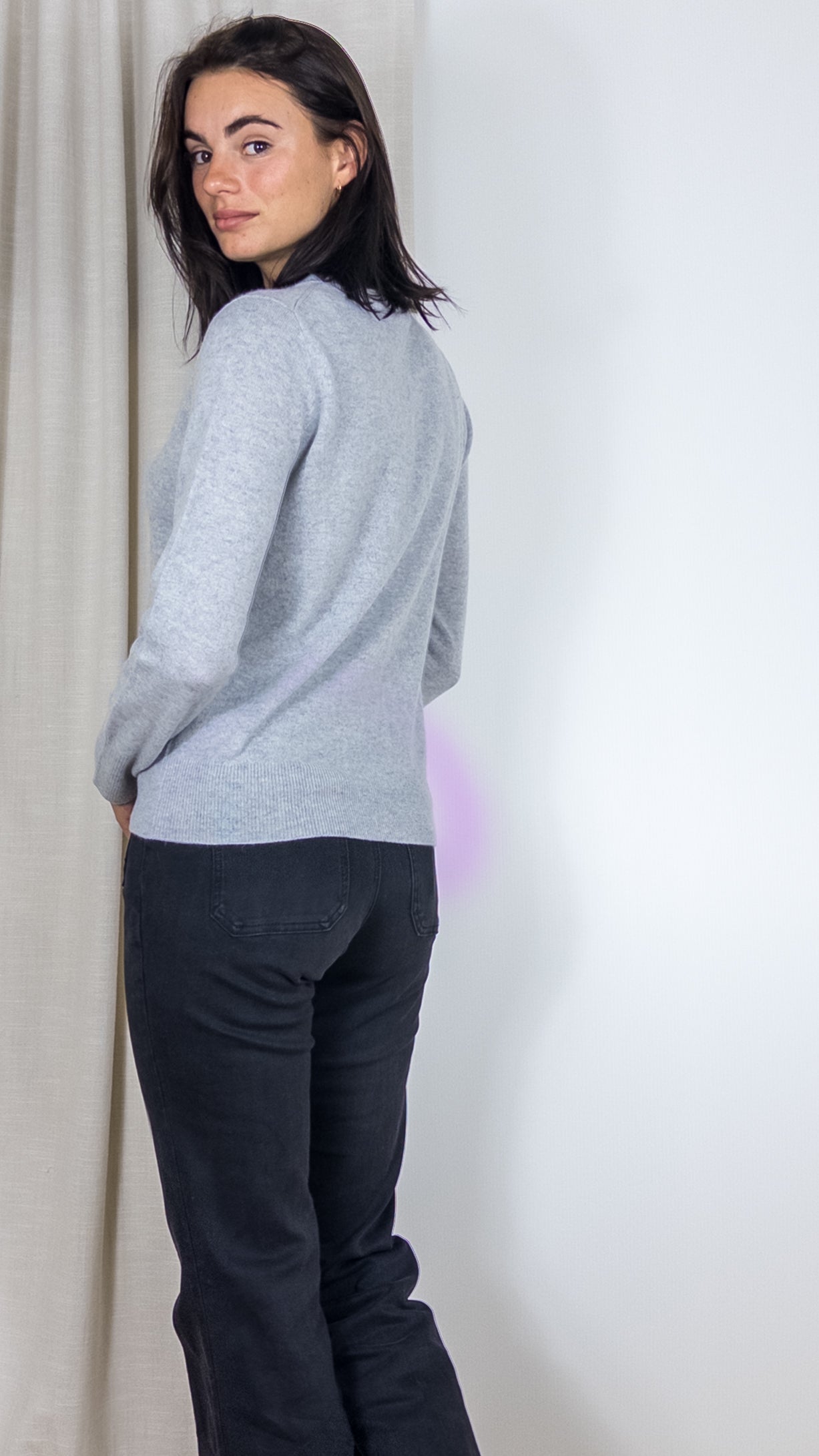 CARDIGAN EN CACHEMIRE WES23A06H ESTHEME GRIS CLAIR
