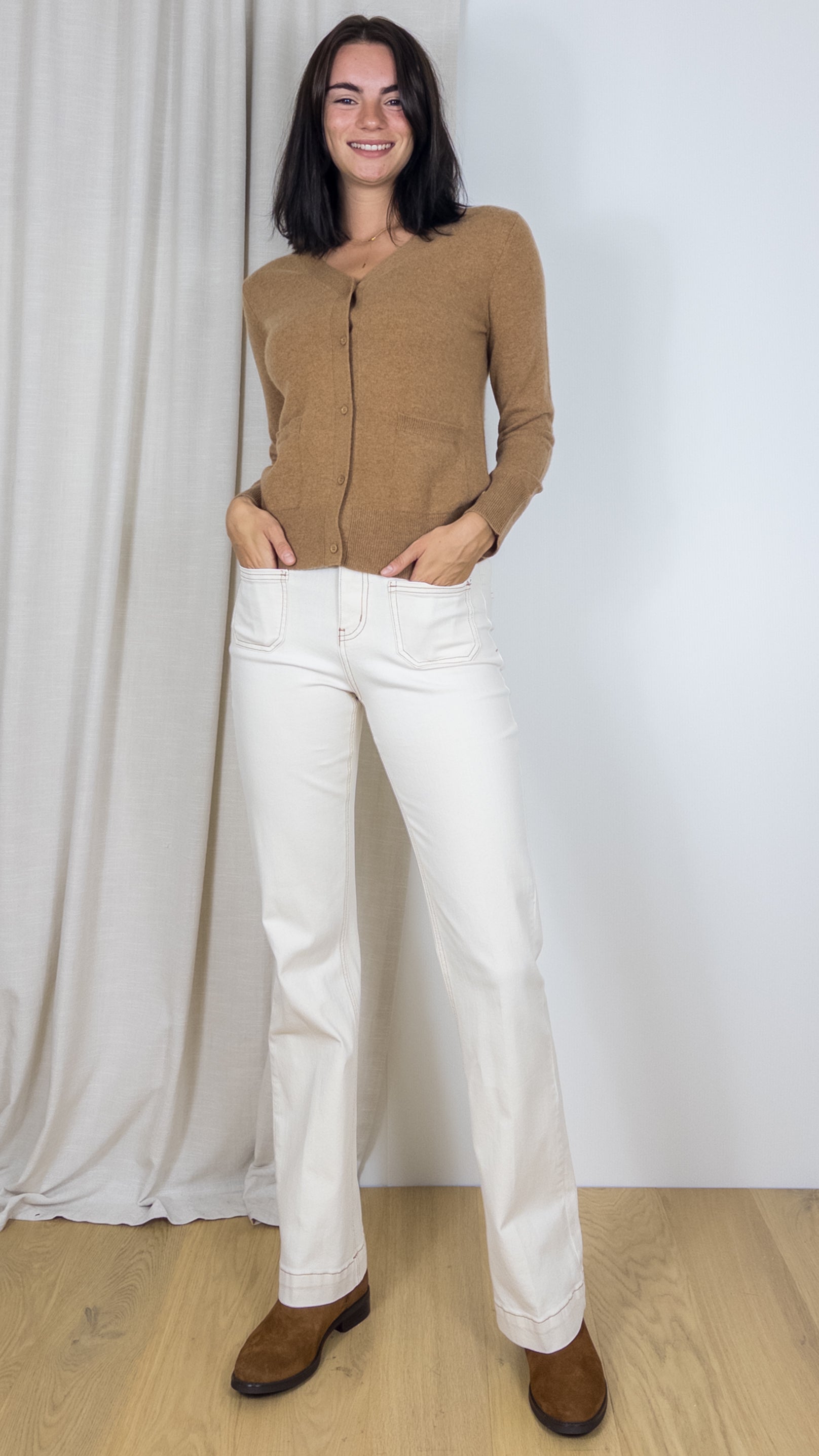 CARDIGAN EN CACHEMIRE WES23A06H ESTHEME CAMEL