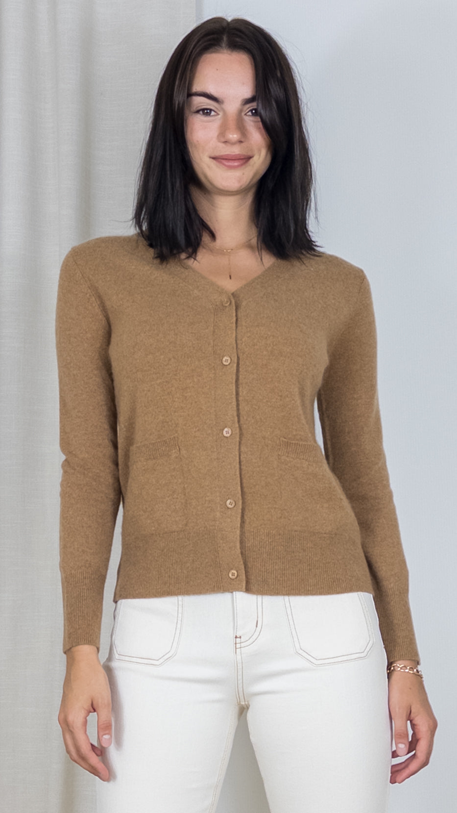 CARDIGAN EN CACHEMIRE WES23A06H ESTHEME CAMEL