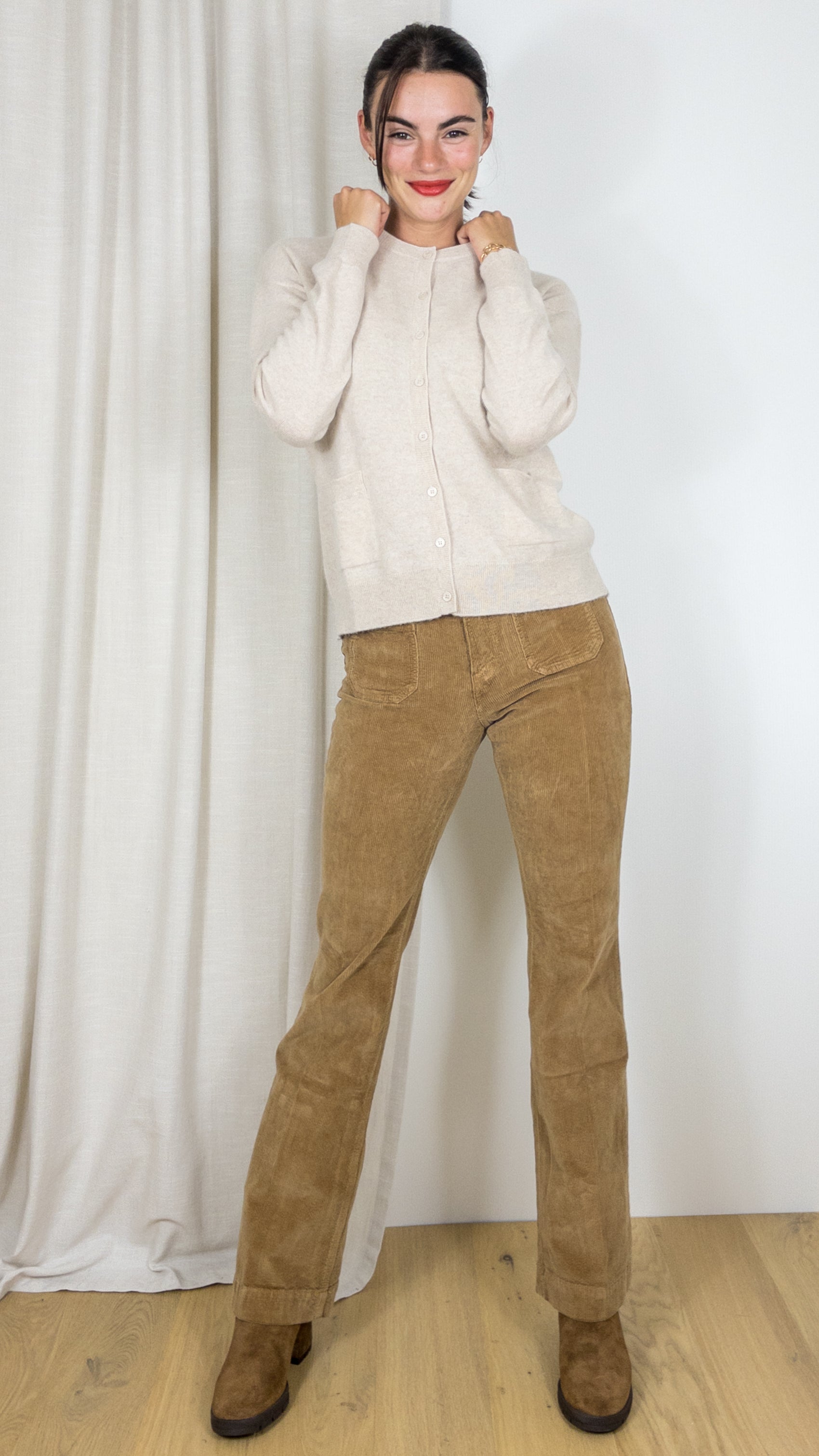 CARDIGAN EN CACHEMIRE WES23A25H ESTHEME BEIGE