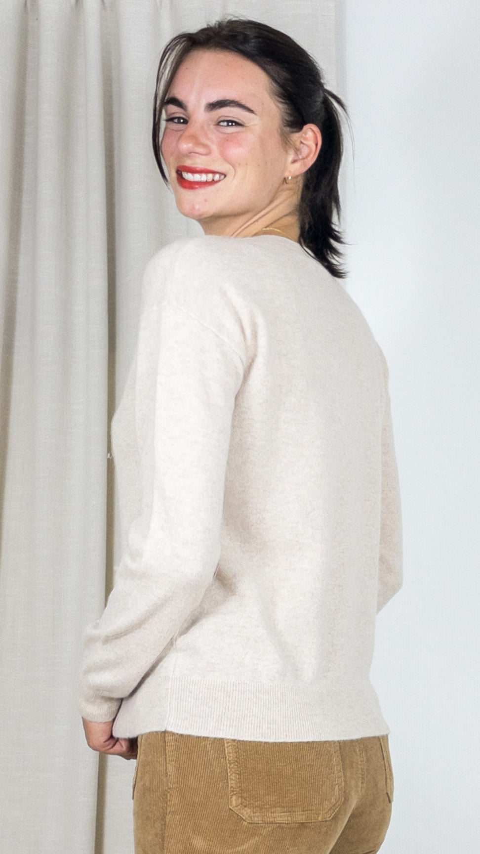 CARDIGAN EN CACHEMIRE WES23A25H ESTHEME BEIGE