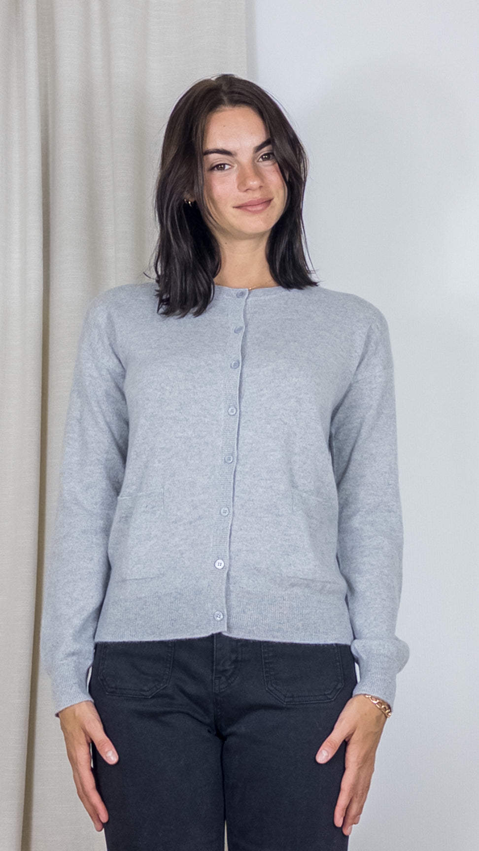 CARDIGAN EN CACHEMIRE WES23A25H ESTHEME GRIS CLAIR