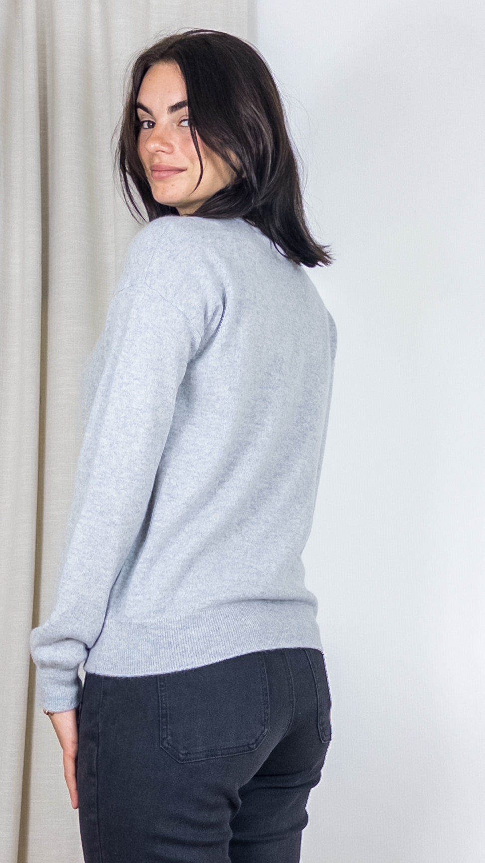 CARDIGAN EN CACHEMIRE WES23A25H ESTHEME GRIS CLAIR