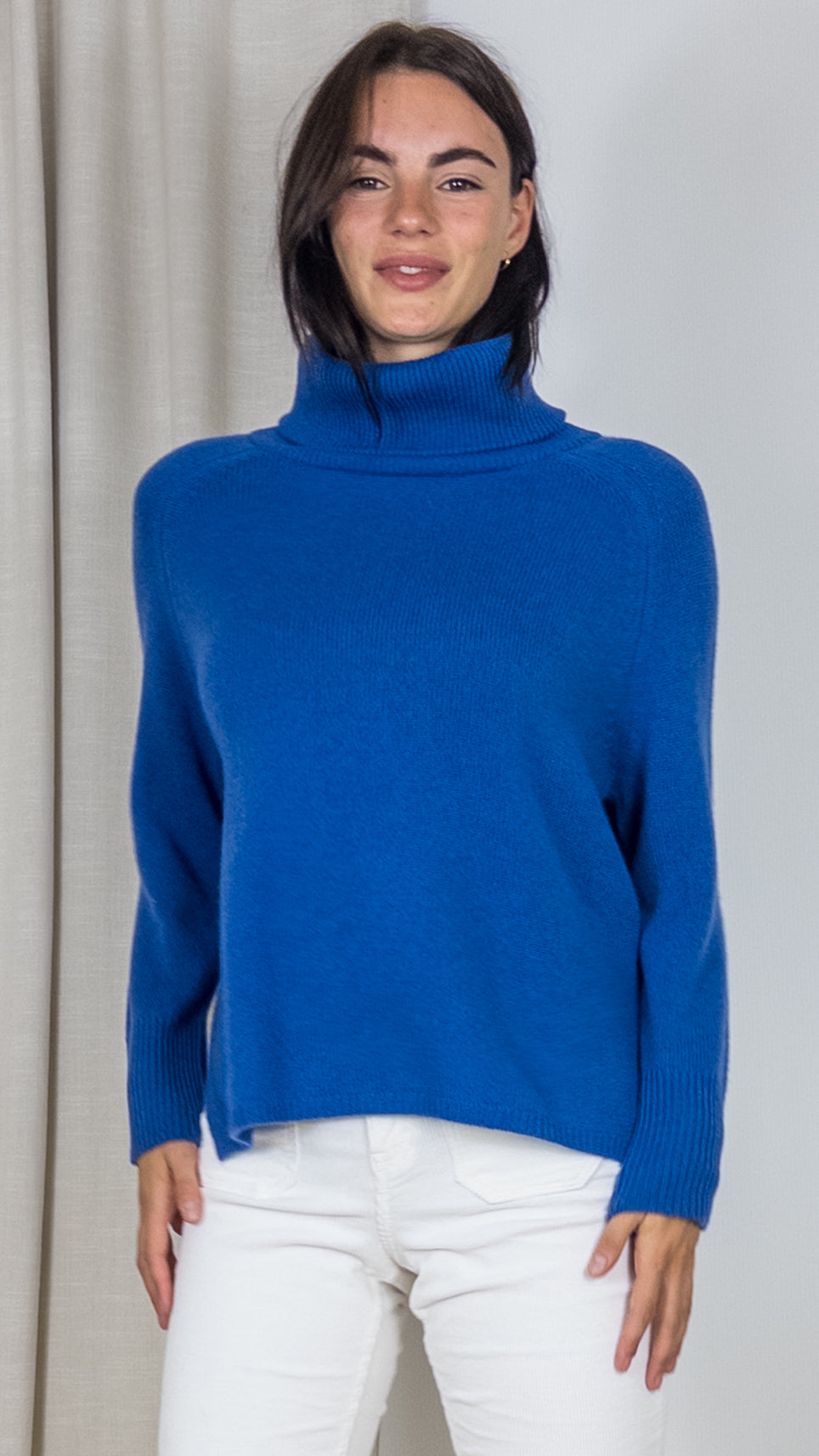 PULL COL ROULE EN CACHEMIRE 23BBSW26 ESTHEME BLEU ELECTRIQUE