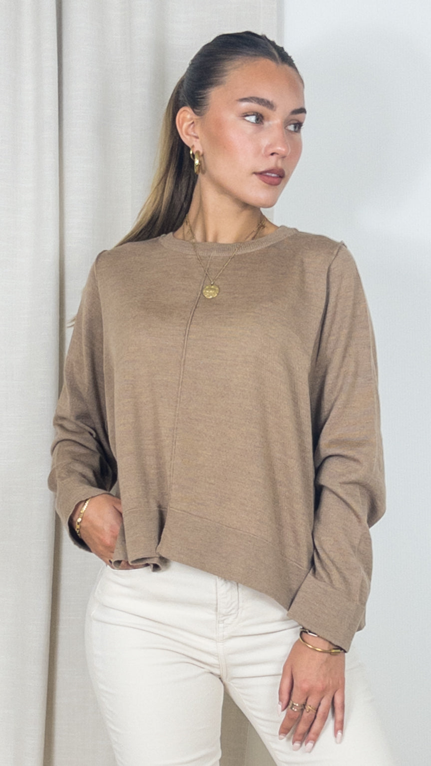 PULL EN LAINE MERINOS HANA SAN OLEG CAMEL