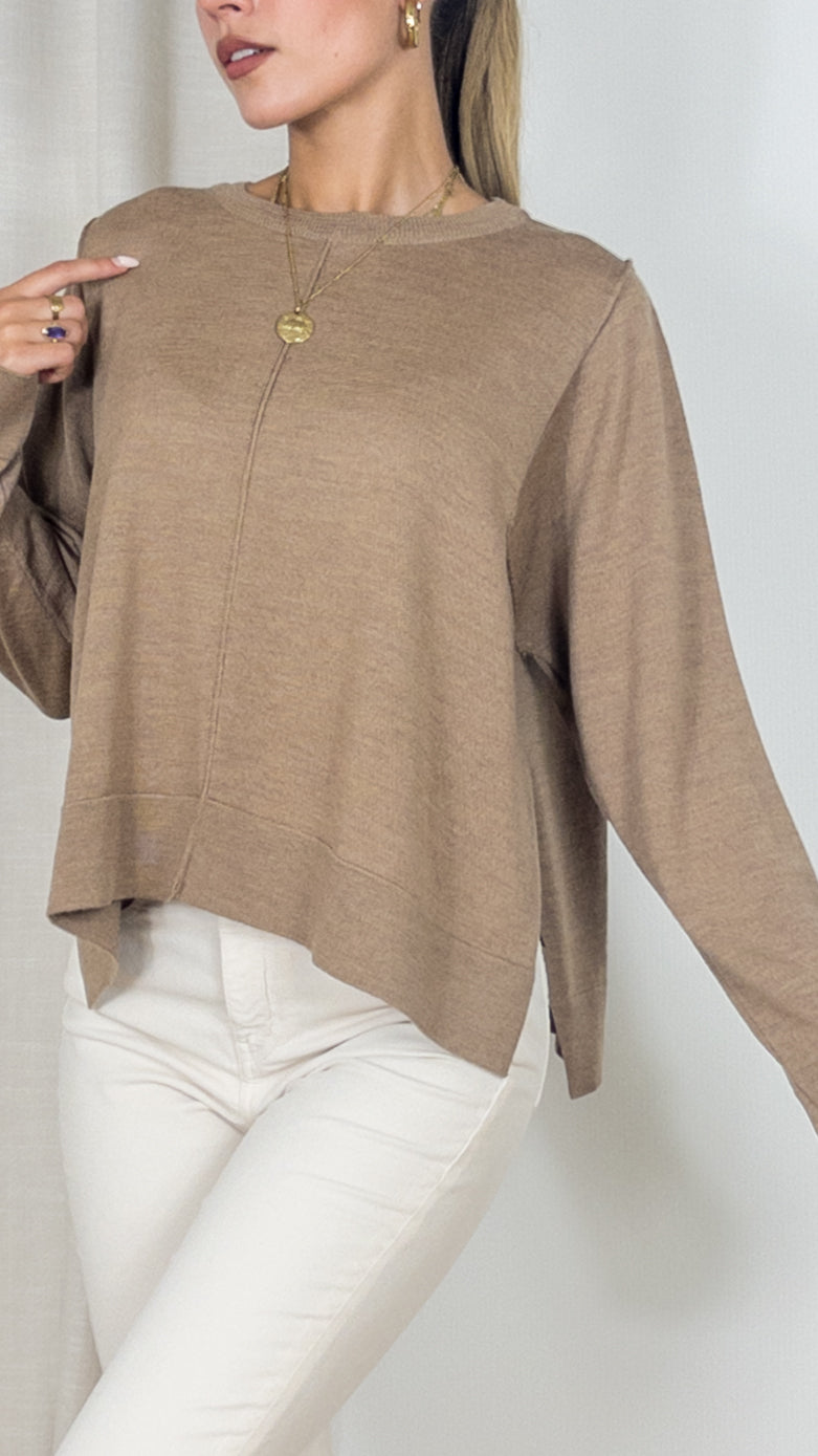 PULL EN LAINE MERINOS HANA SAN OLEG CAMEL