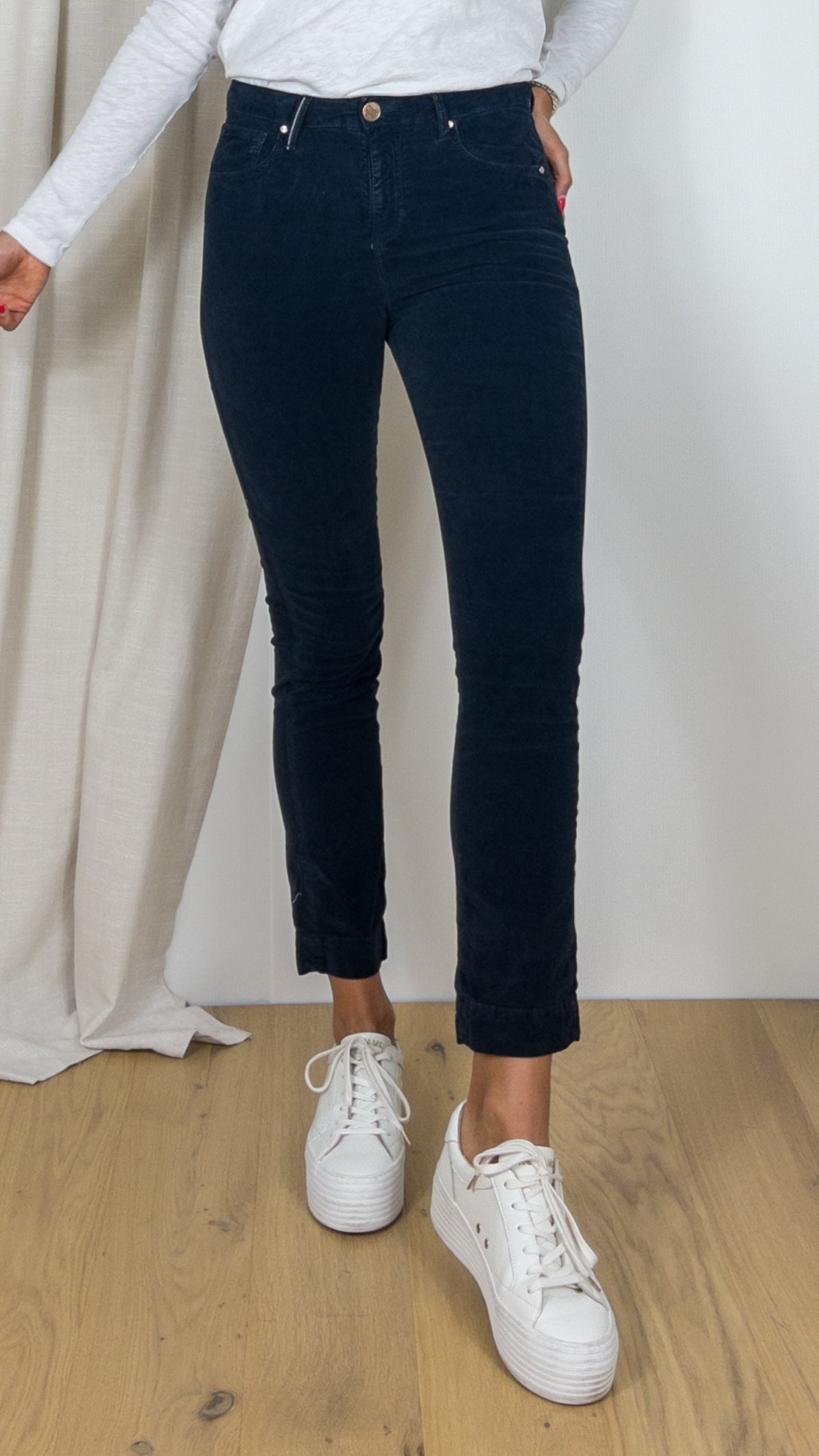 PANTALON DENIM STUDIO MARIN VELOURS PALATINE NAVY MARINE