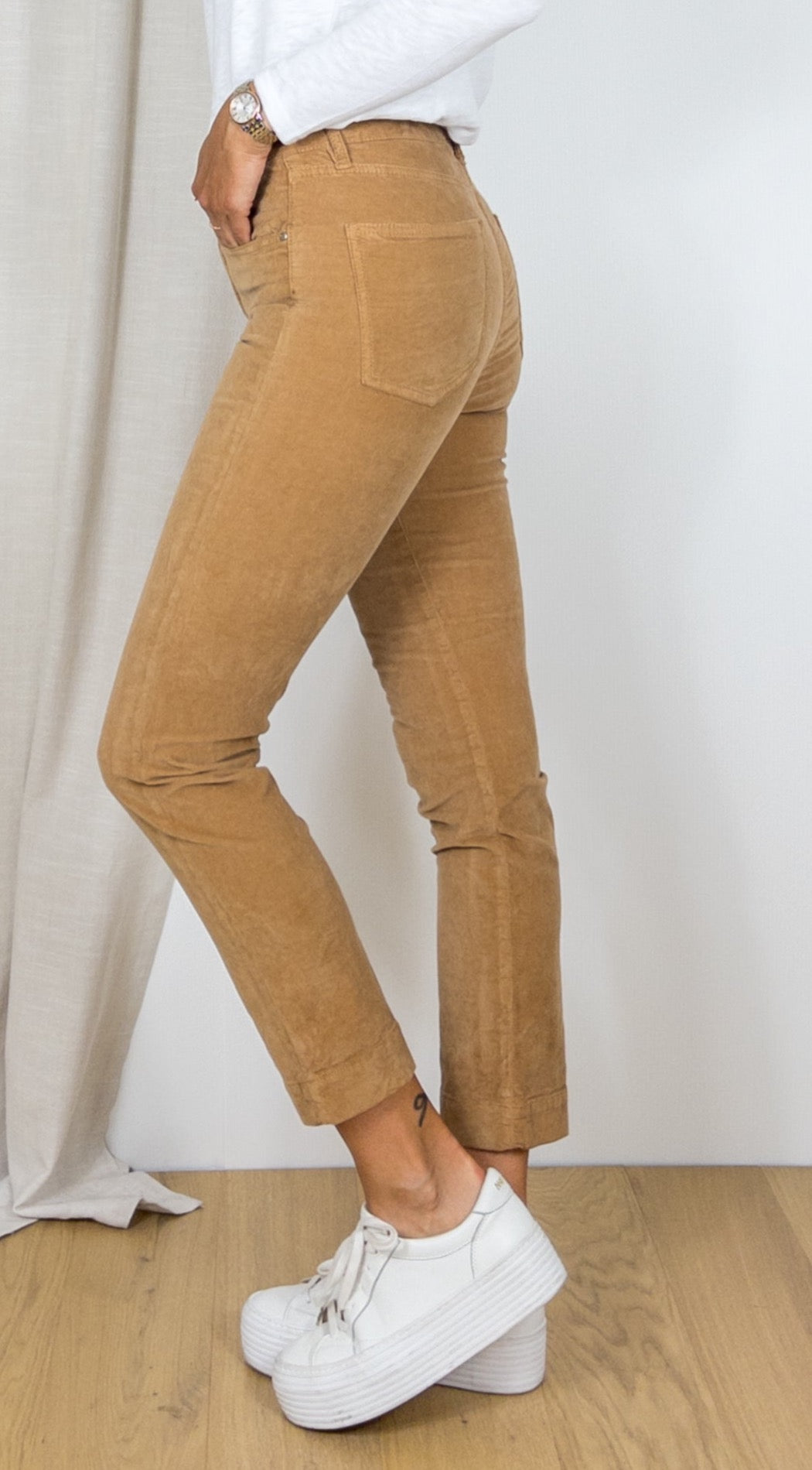 PANTALON DENIM STUDIO MARIN VELOURS PALATINE KRAFT CAMEL