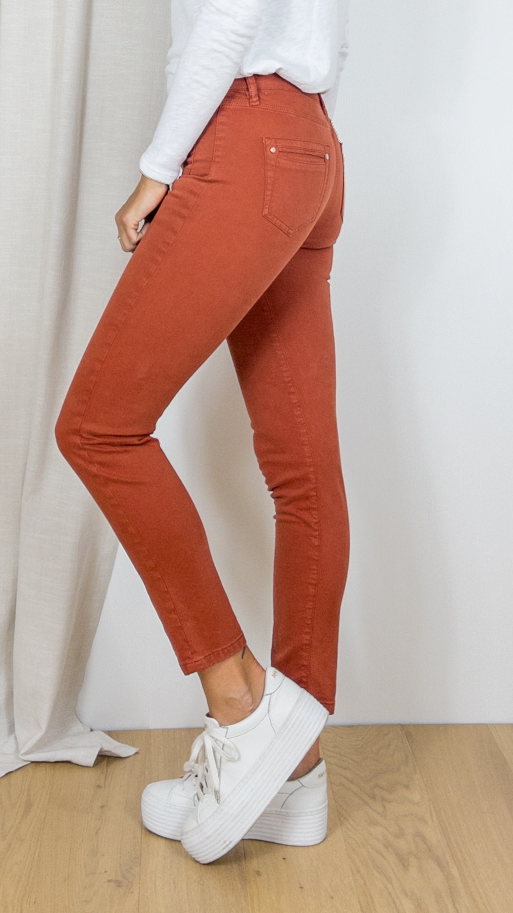 PANTALON CLARA SATIN LYCRA ESPELETTE ROUILLE ISLOW