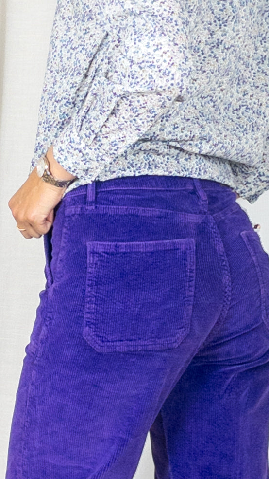 PANTALON LARGE EN VELOURS COTELE ANDREA ORIGINAL CORD ISLOW ZINZOLIN VIOLET