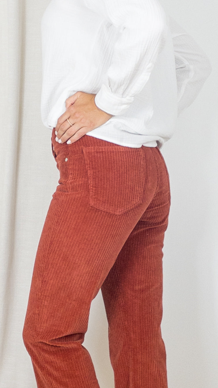 PANTALON EVASE EN VELOURS SALOME BIG CORD DENIM STUDIO PAPRIKA